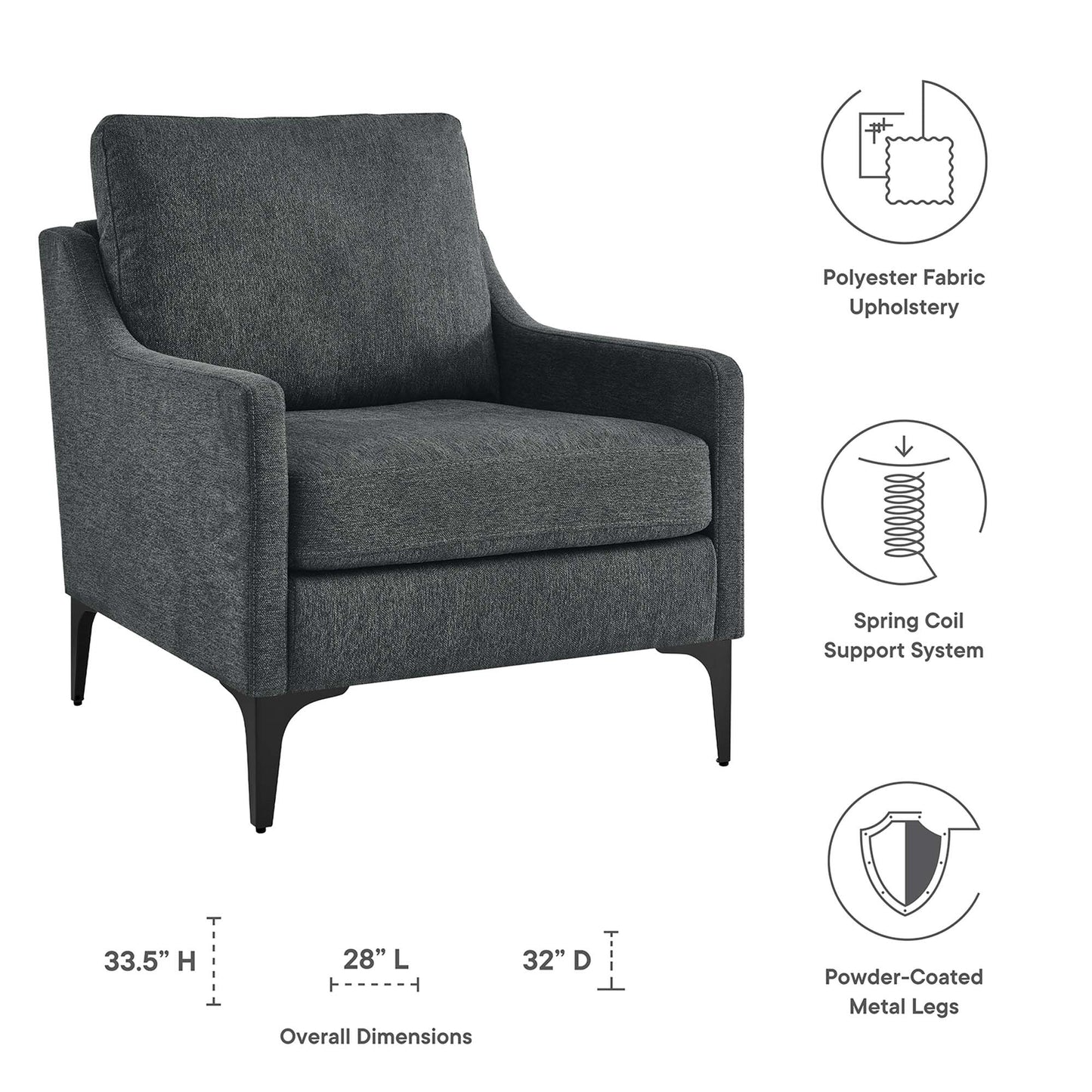 Corland Upholstered Fabric Armchair