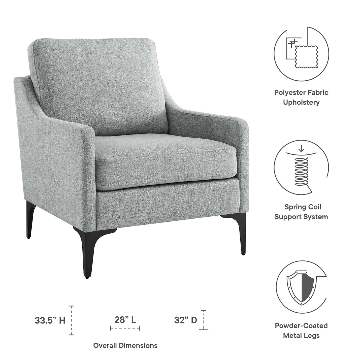 Corland Upholstered Fabric Armchair