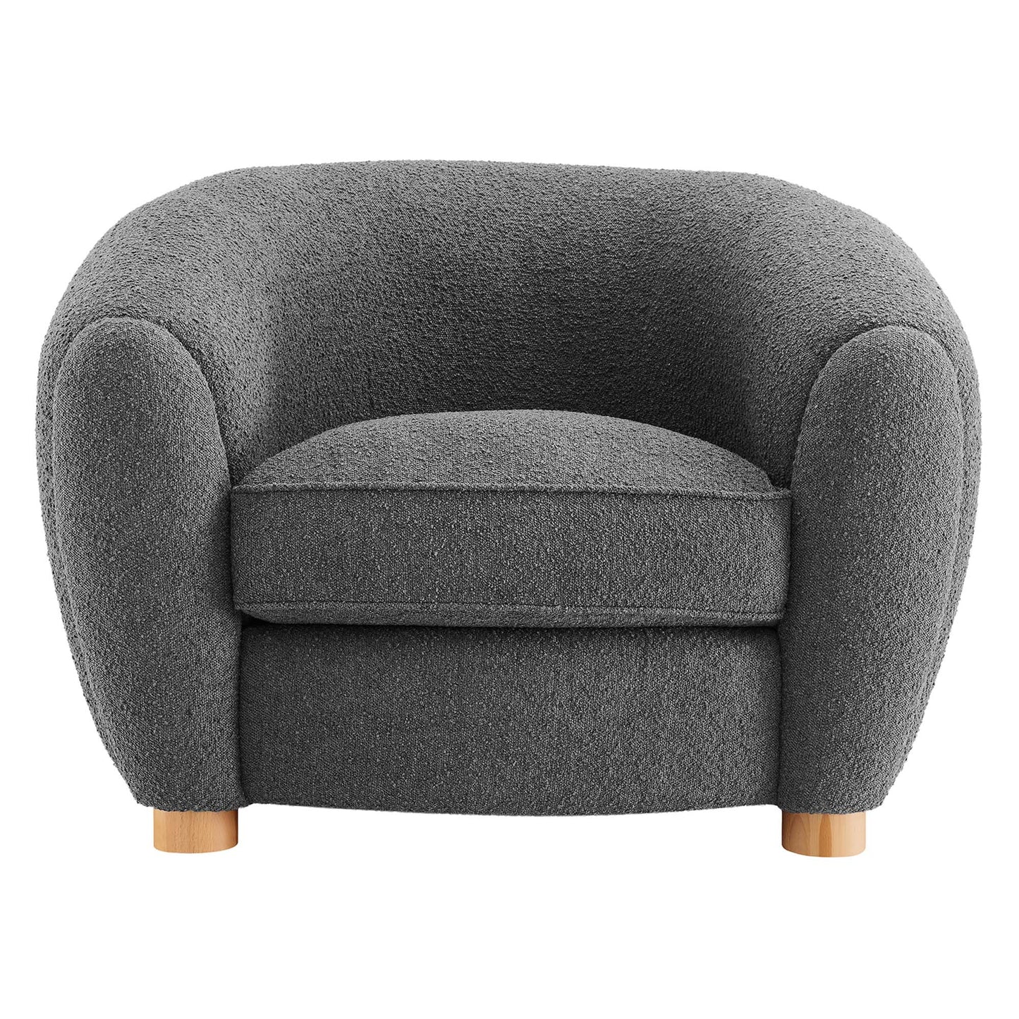 Abundant Boucle Upholstered Fabric Armchair