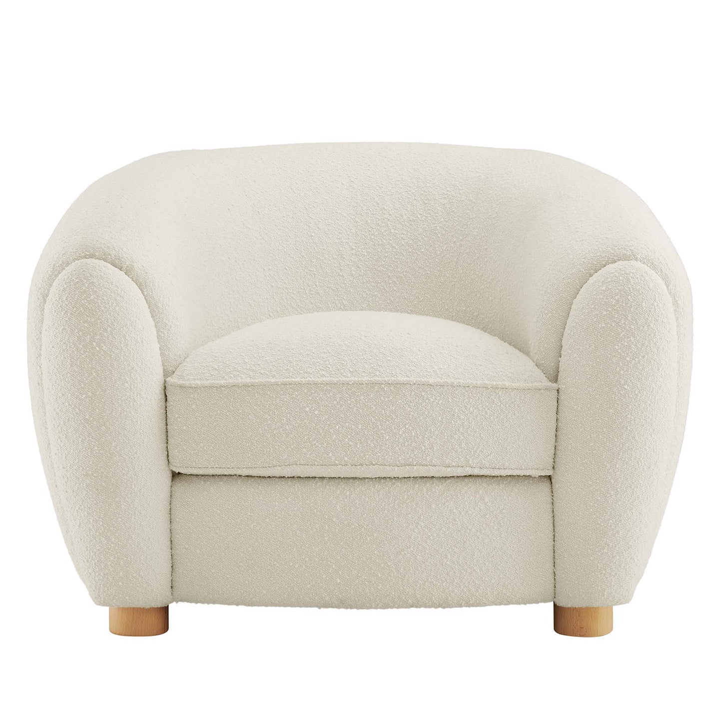 Abundant Boucle Upholstered Fabric Armchair