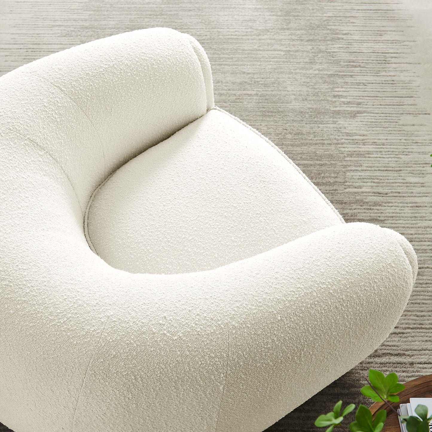 Abundant Boucle Upholstered Fabric Armchair