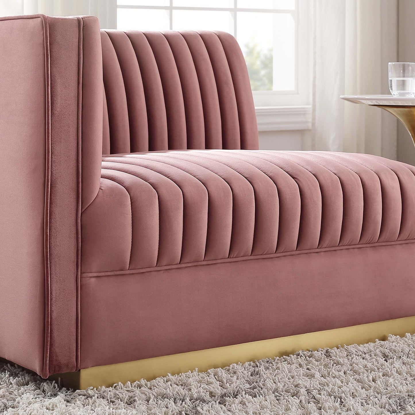 Sanguine Channel Tufted Performance Velvet Modular Sectional Sofa Left-Arm Chair