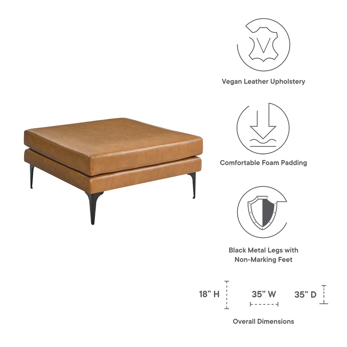 Evermore Vegan Leather Ottoman