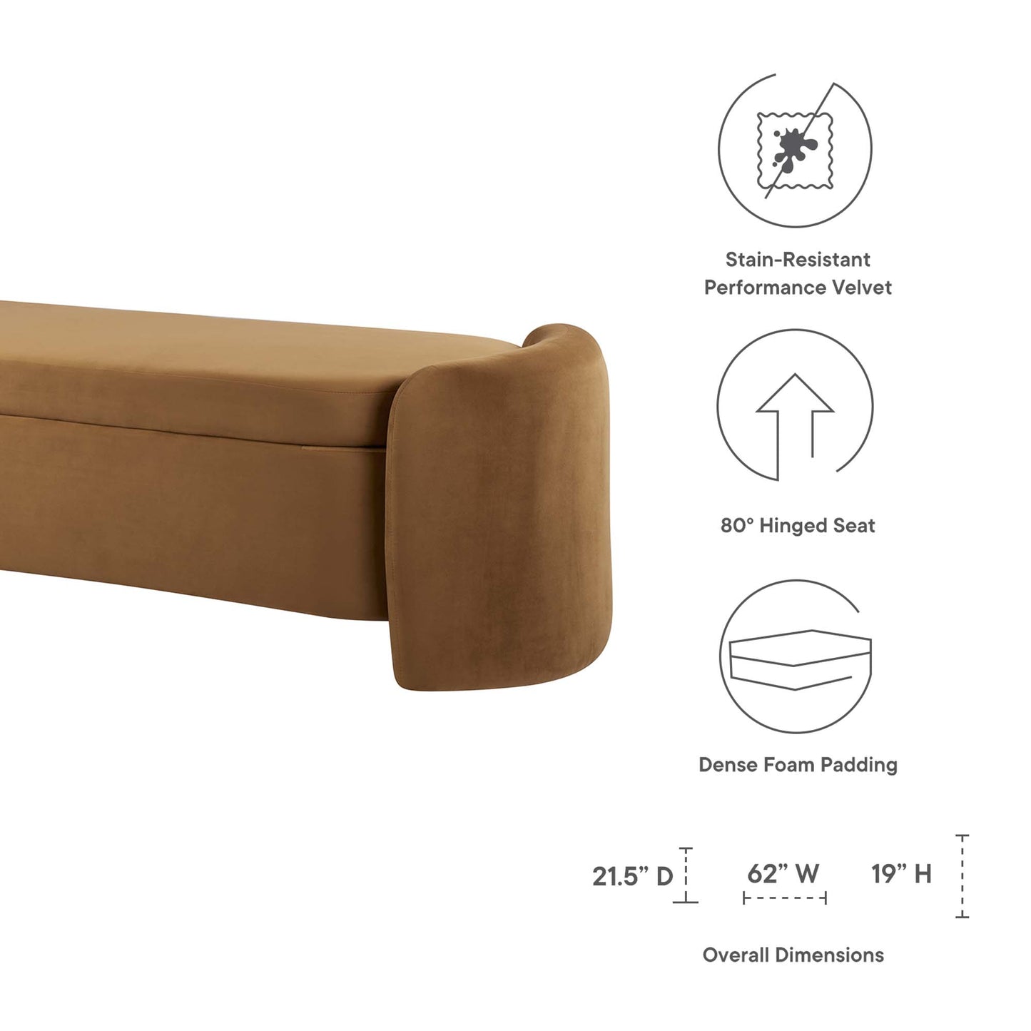 Nebula Upholstered Performance Velvet Bench