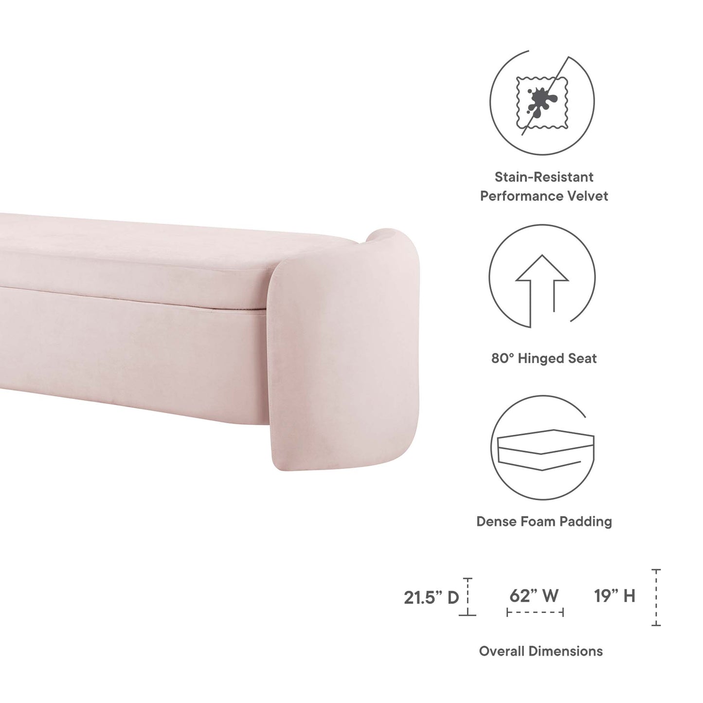 Nebula Upholstered Performance Velvet Bench