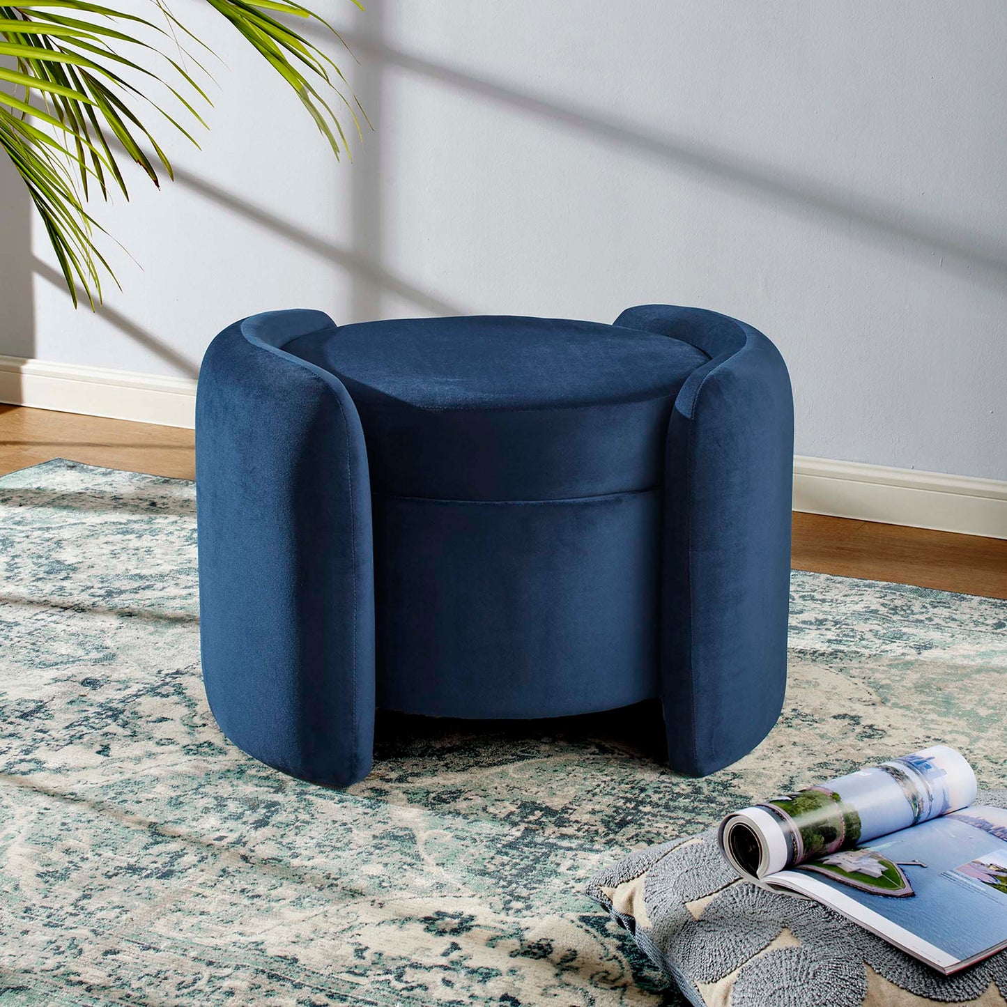 Nebula Upholstered Performance Velvet Ottoman