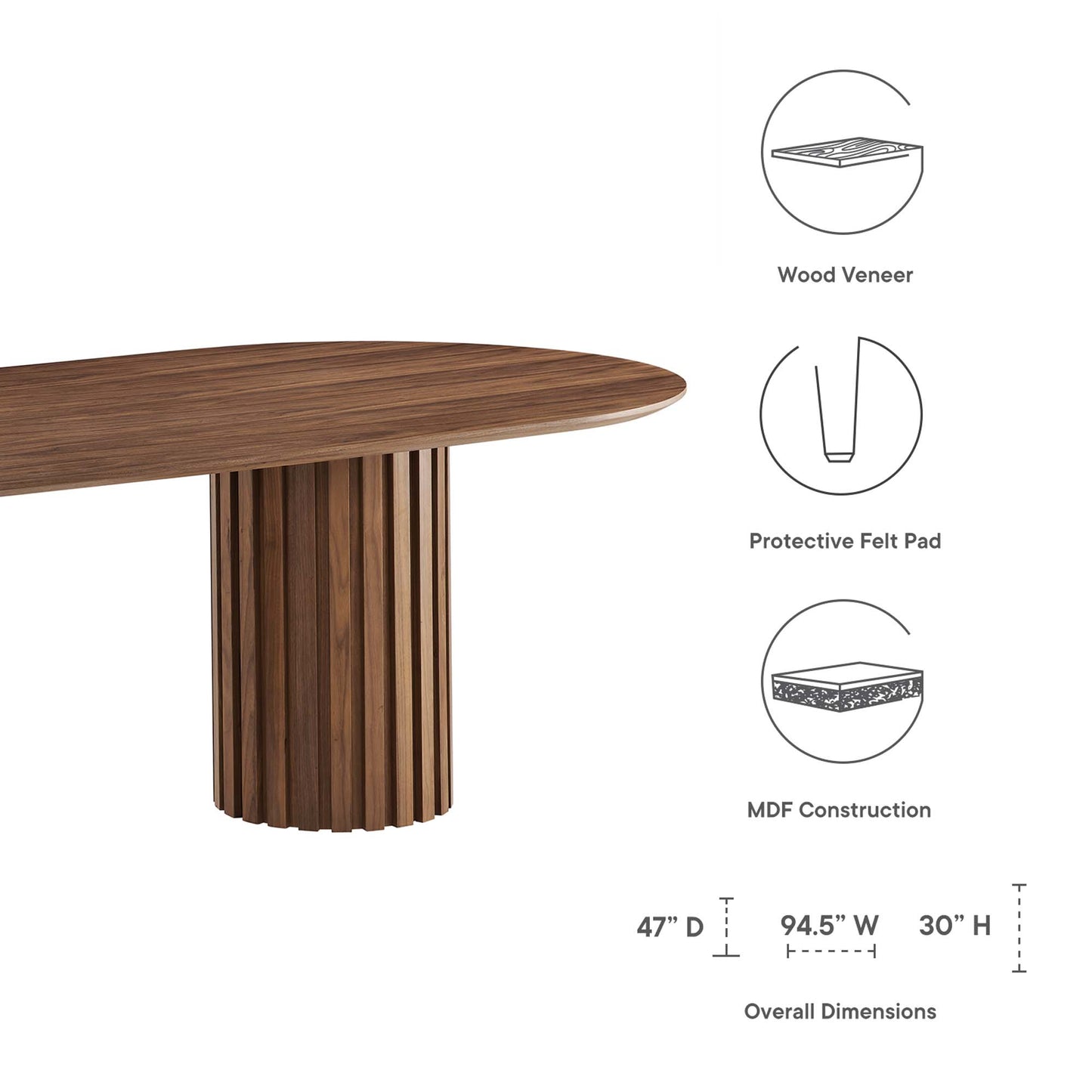 Senja 95" Oval Dining Table