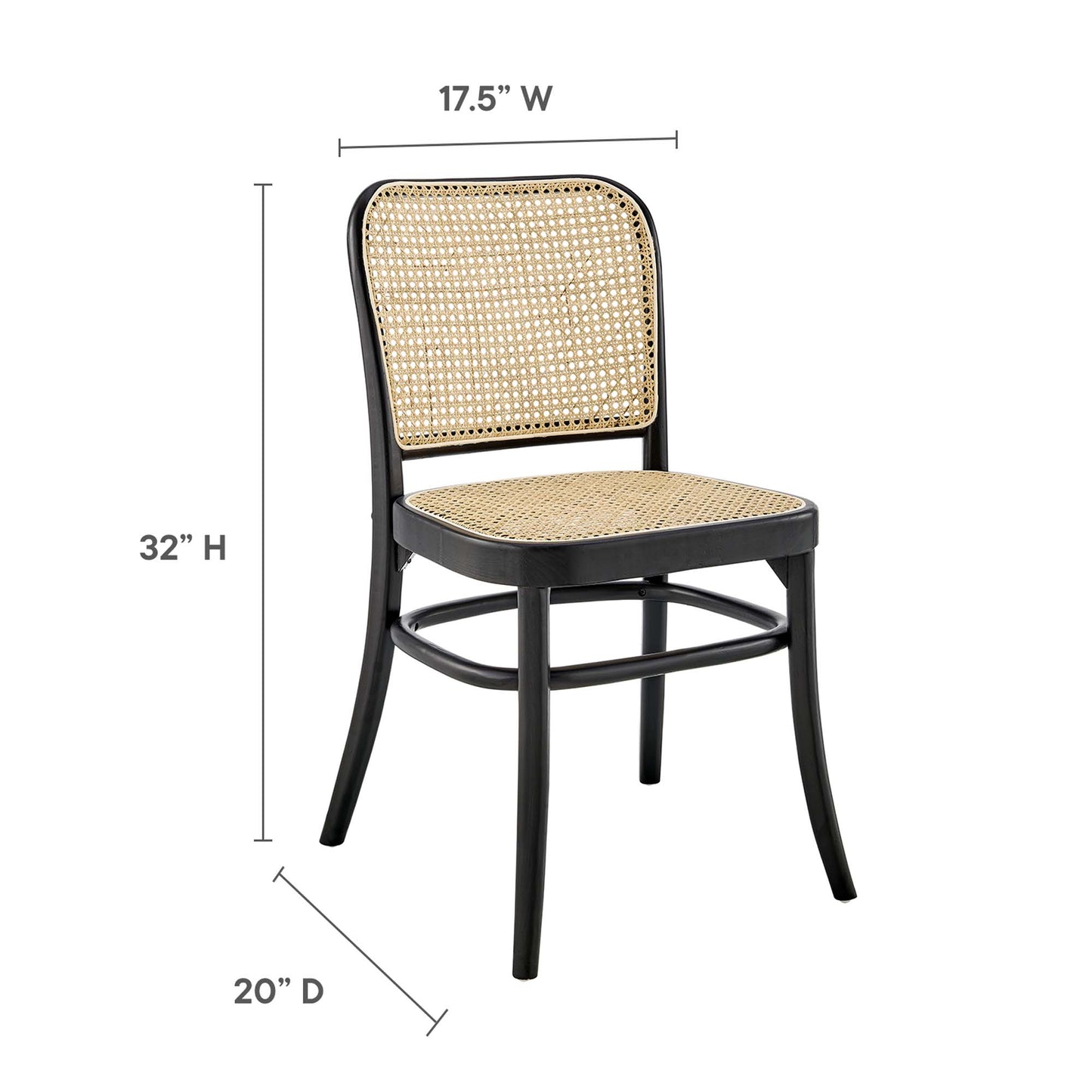 Juego de 2 sillas auxiliares de comedor de madera Winona de Modway