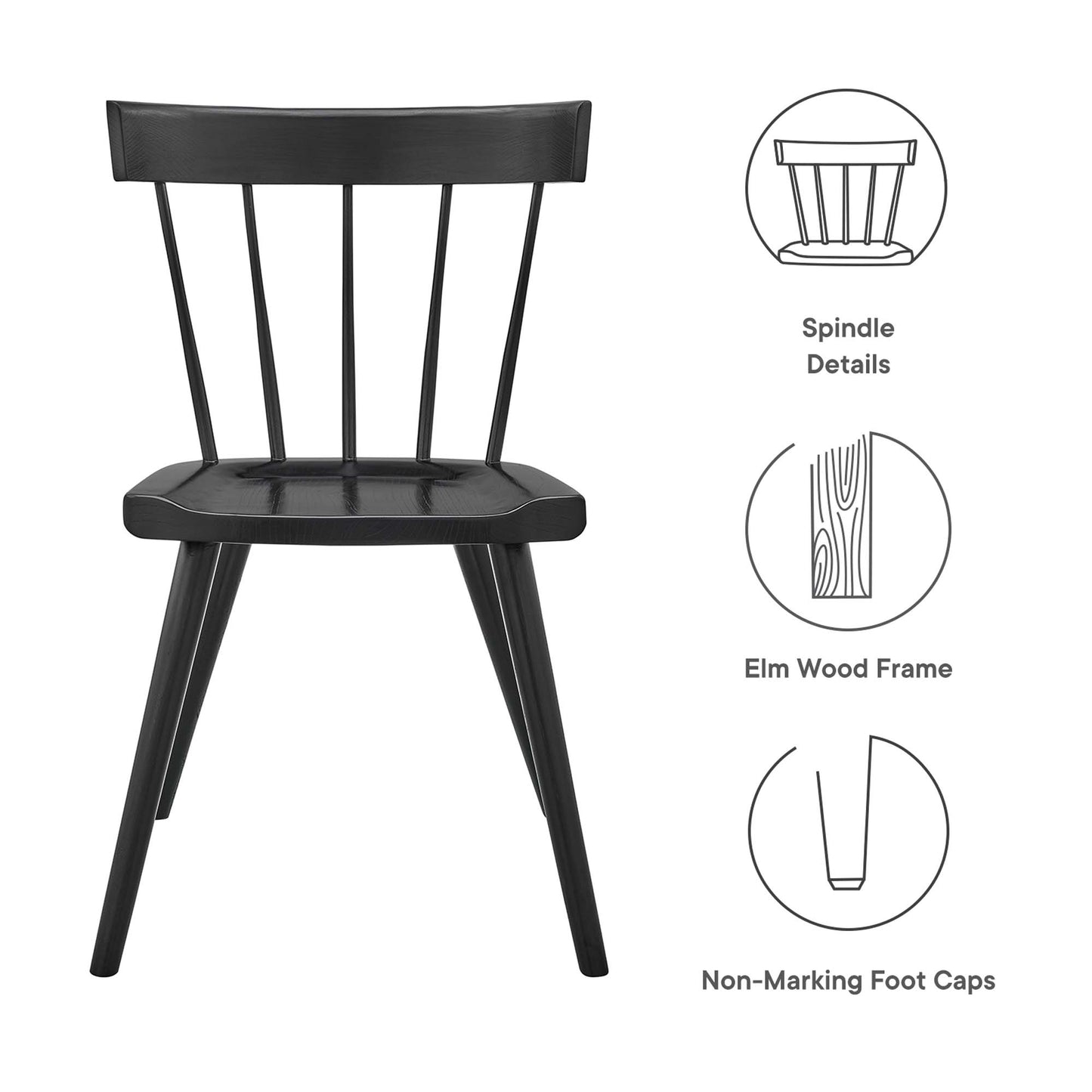 Sutter Wood Dining Side Chair Set of 2