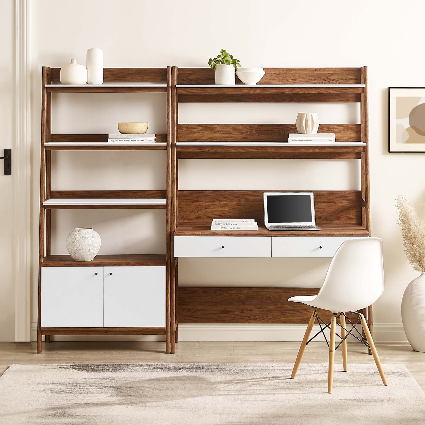 Bixby 2-Piece Wood Office Desk and Bookshelf