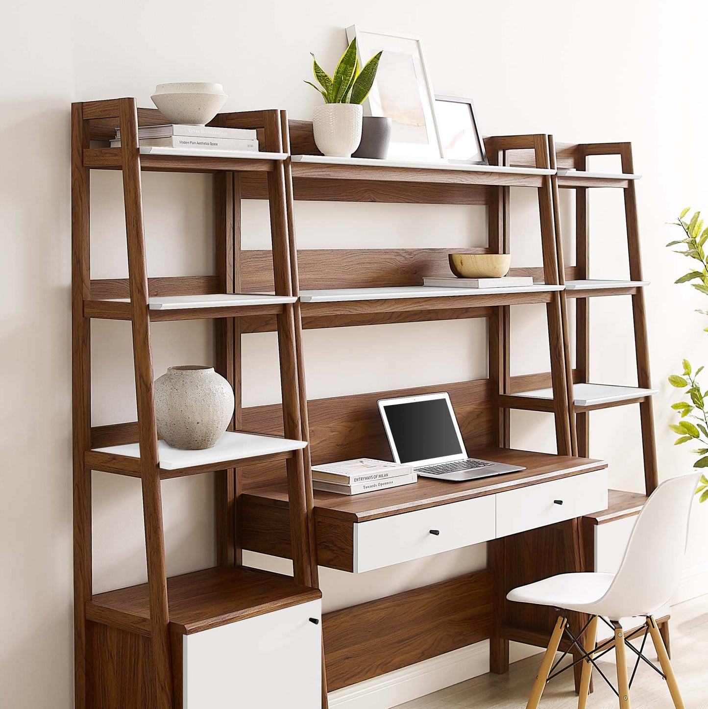 Bixby 3-Piece Wood Office Desk and Bookshelf