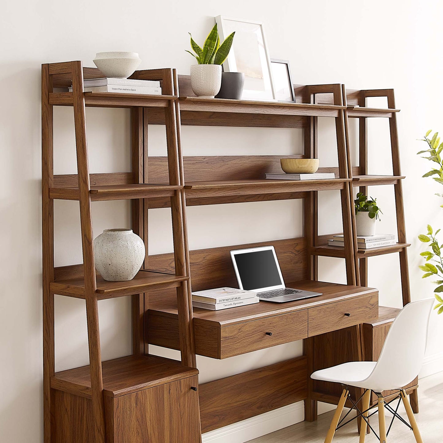 Bixby 3-Piece Wood Office Desk and Bookshelf