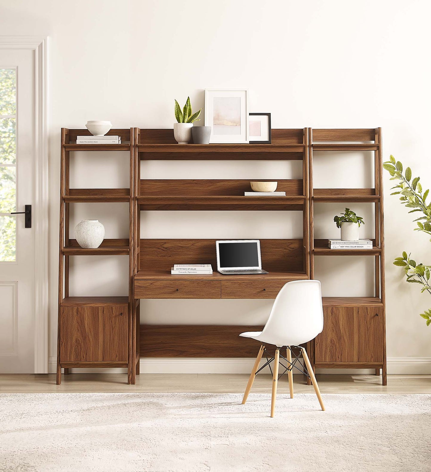 Bixby 3-Piece Wood Office Desk and Bookshelf