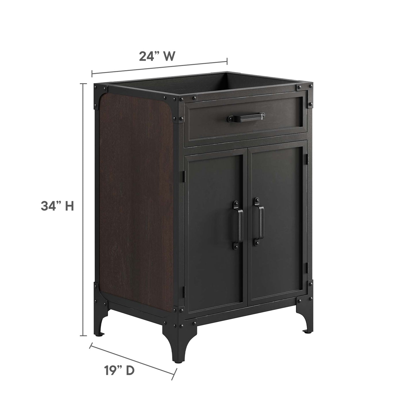 Steamforge 24" Bathroom Vanity Cabinet (Sink Basin Not Included)