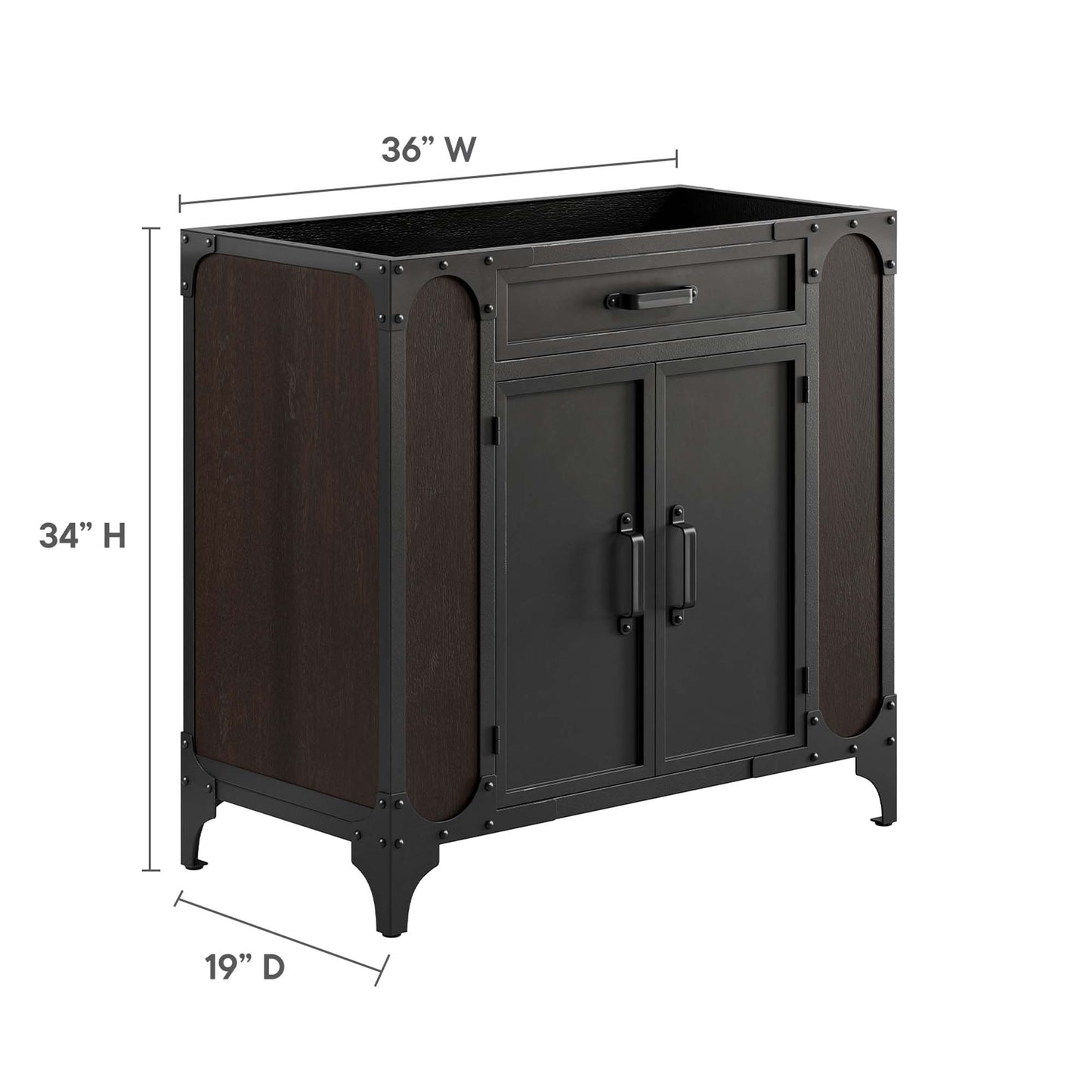 Steamforge 36" Bathroom Vanity Cabinet (Sink Basin Not Included)