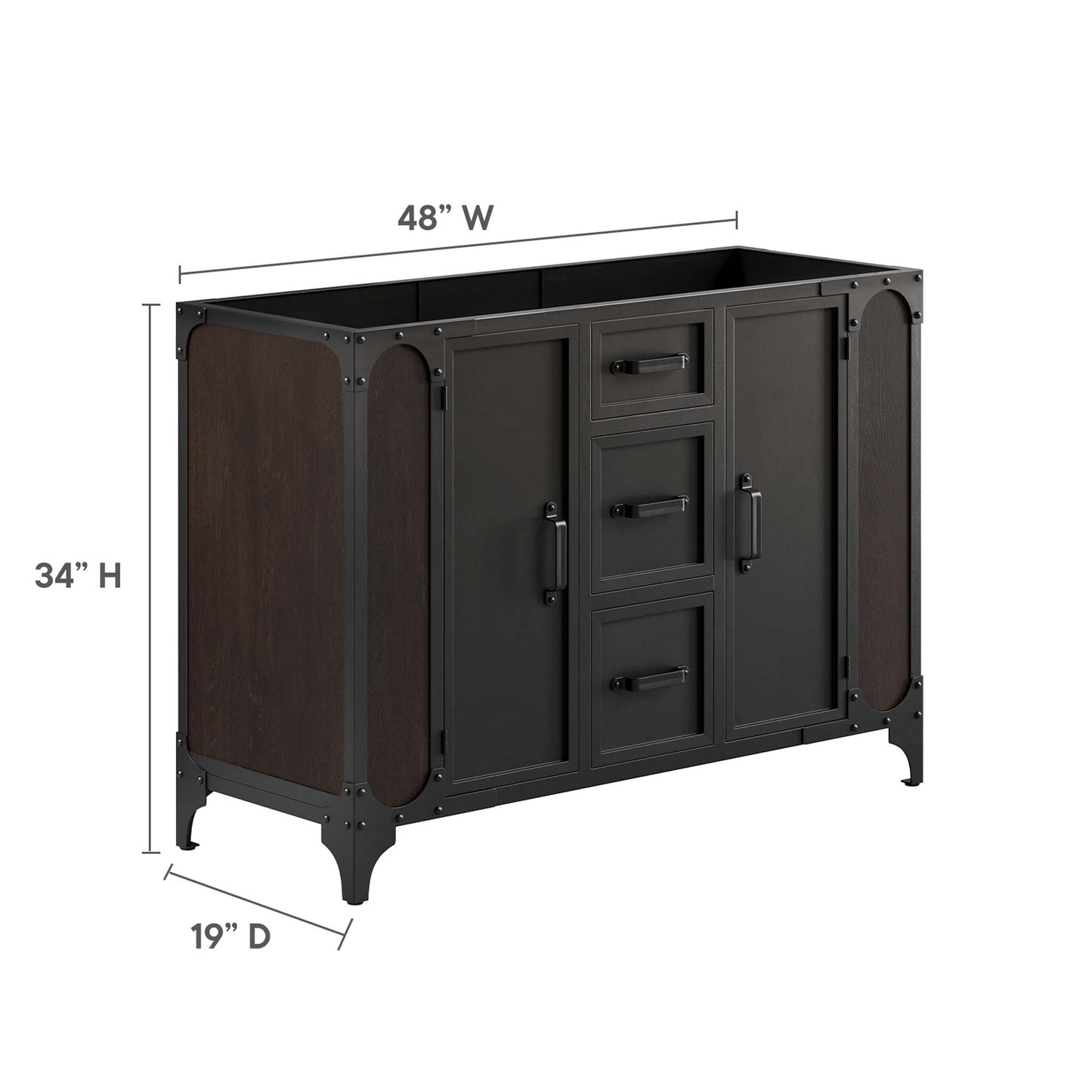 Steamforge 48" Bathroom Vanity Cabinet (Sink Basin Not Included)