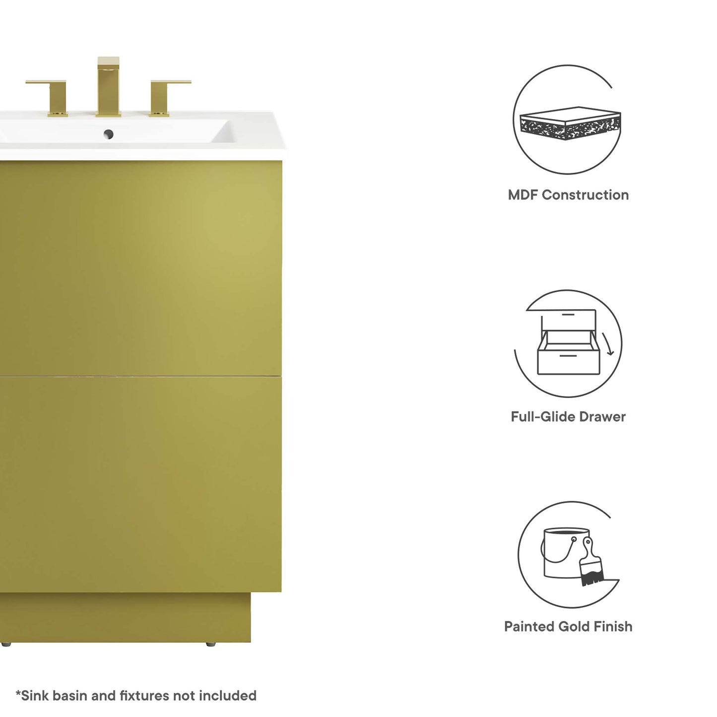 Mueble de baño Quantum de 32" (lavabo no incluido) de Modway