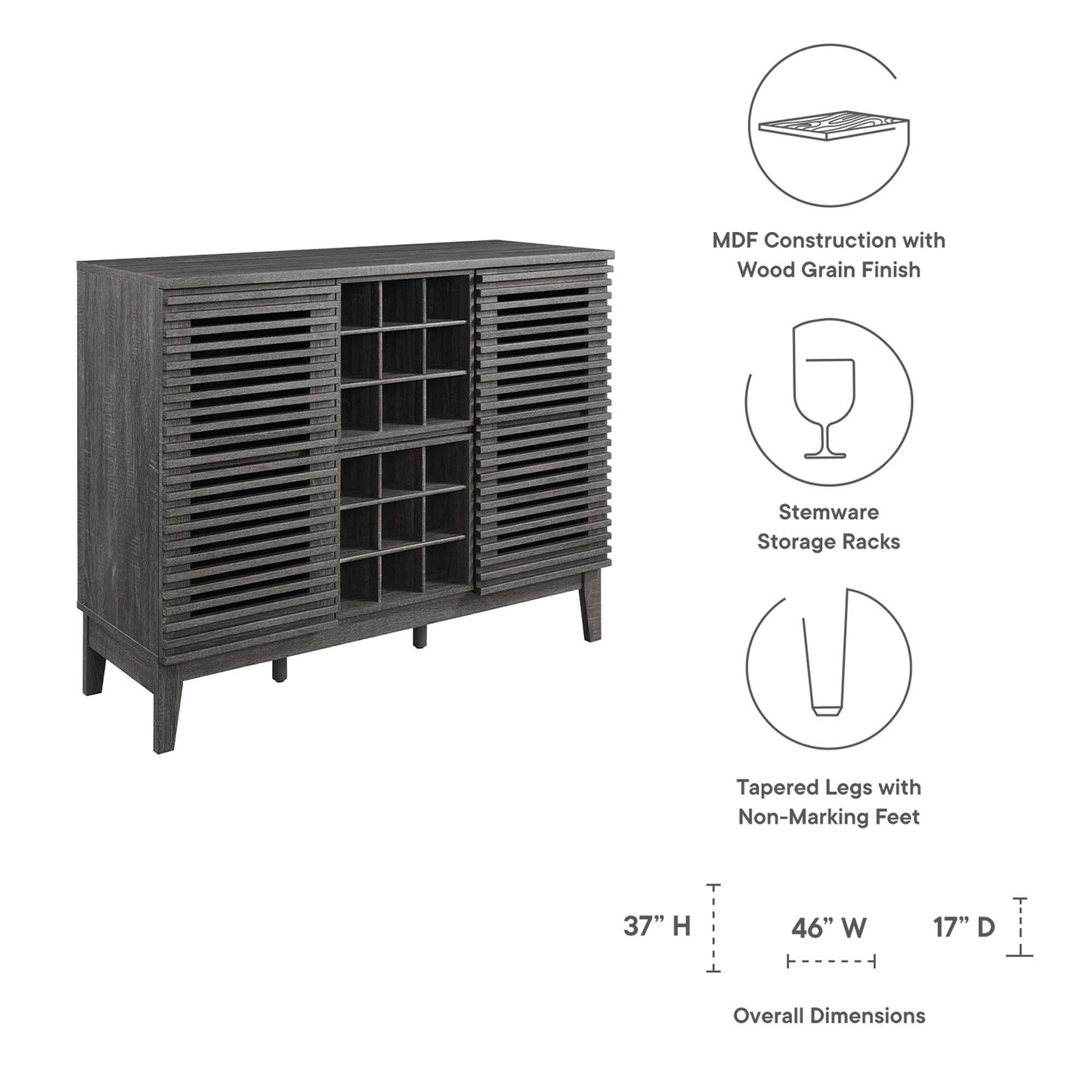 Mueble bar de diseño de Modway