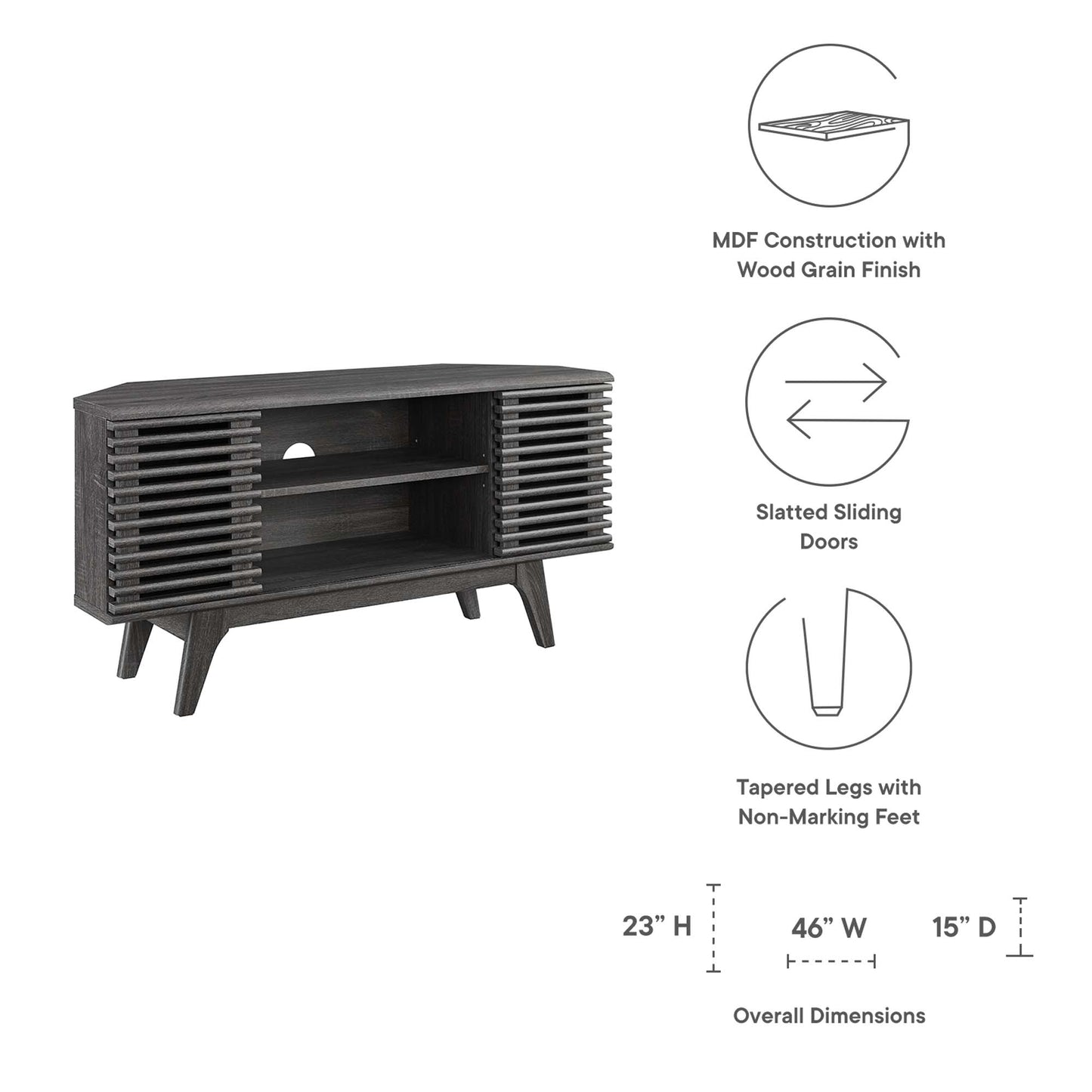 Render 46" Corner TV Stand