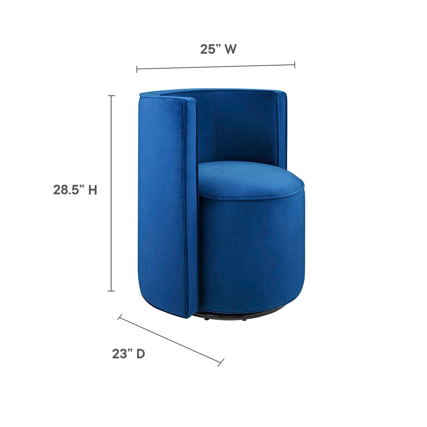 Silla giratoria de terciopelo Della Performance de Modway