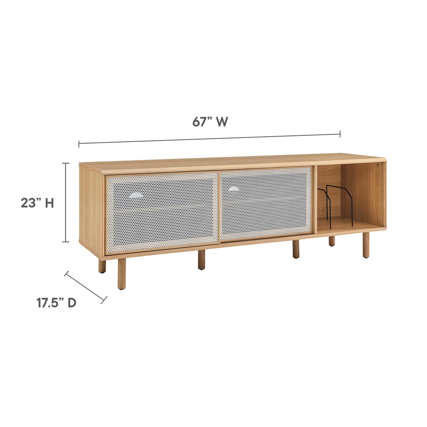 Meuble TV et disque vinyle Kurtis 67" par Modway