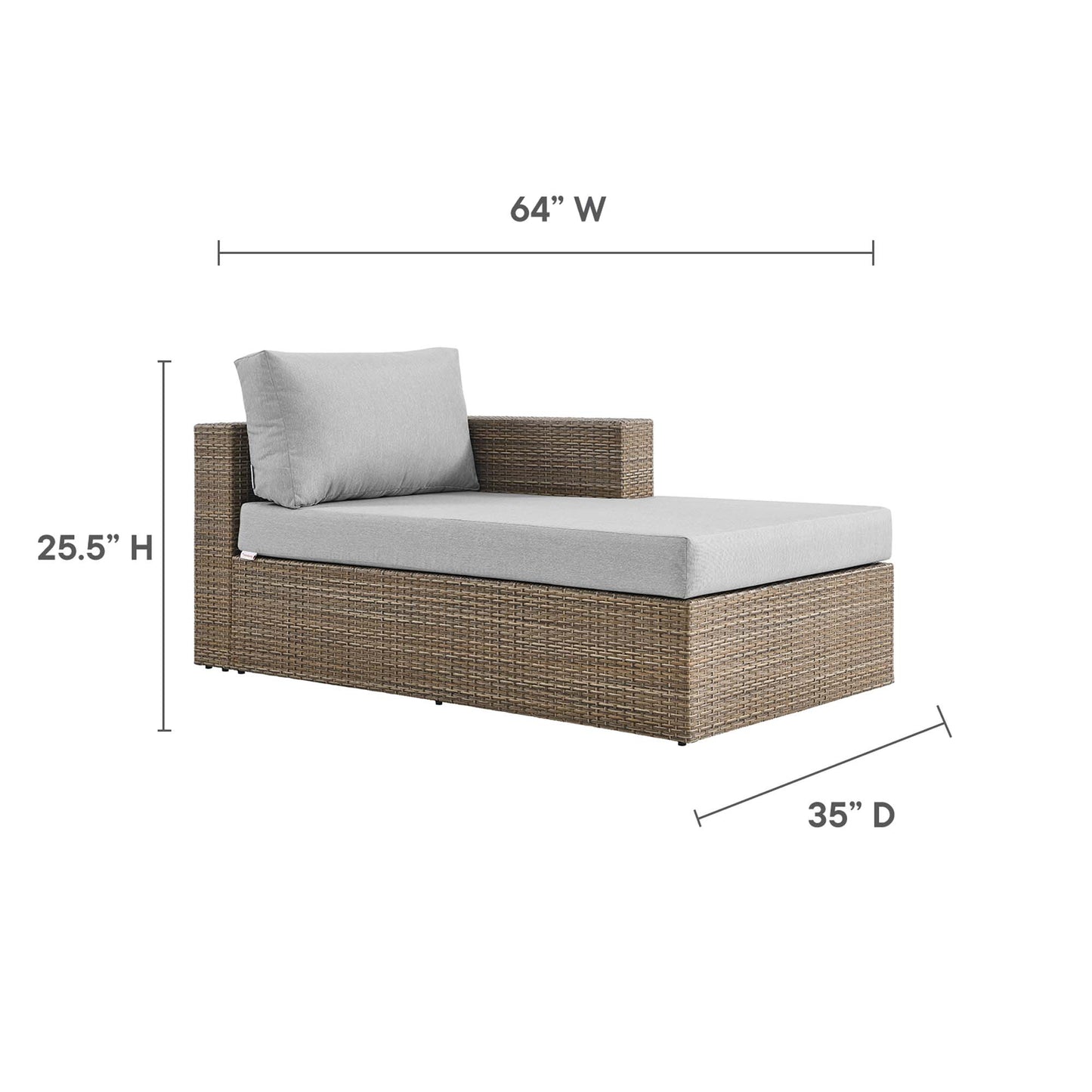 Chaise longue para patio exterior Convene de Modway