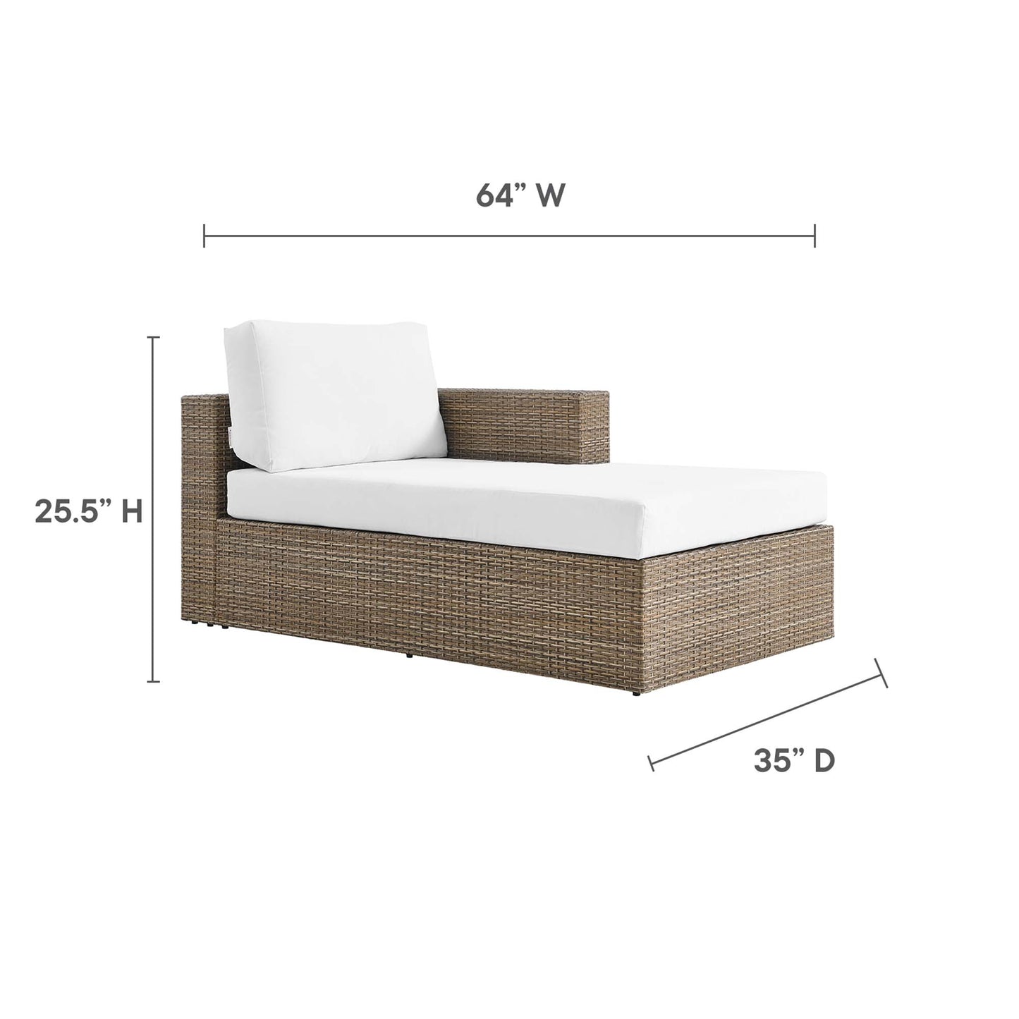 Chaise longue para patio exterior Convene de Modway