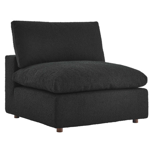 Commix Down Filled Overstuffed Boucle Fabric Armless Chair