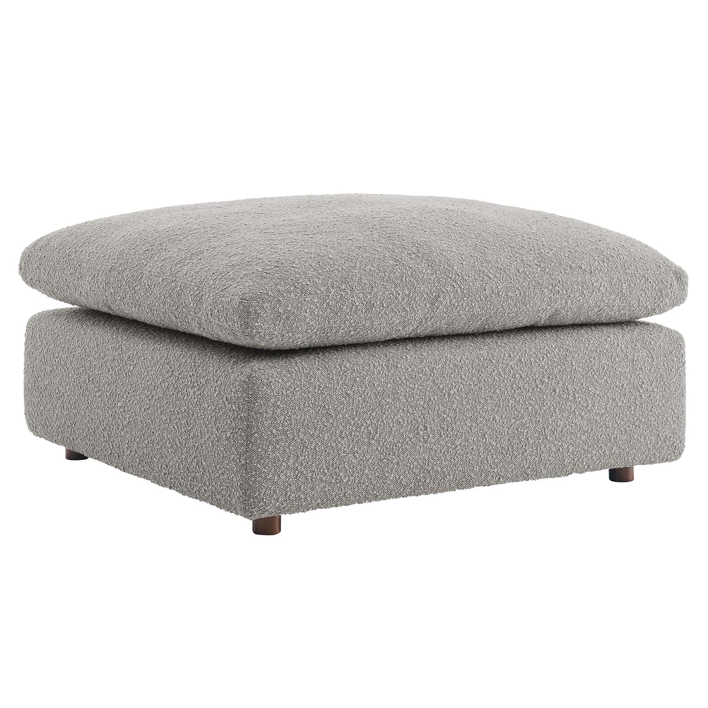 Commix Down Filled Overstuffed Boucle Fabric Ottoman