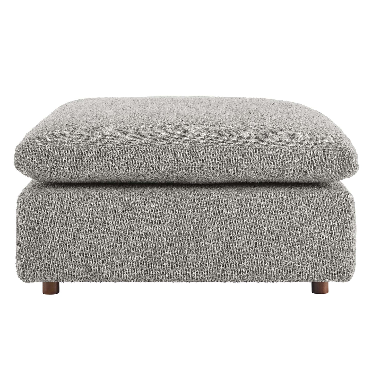 Commix Down Filled Overstuffed Boucle Fabric Ottoman