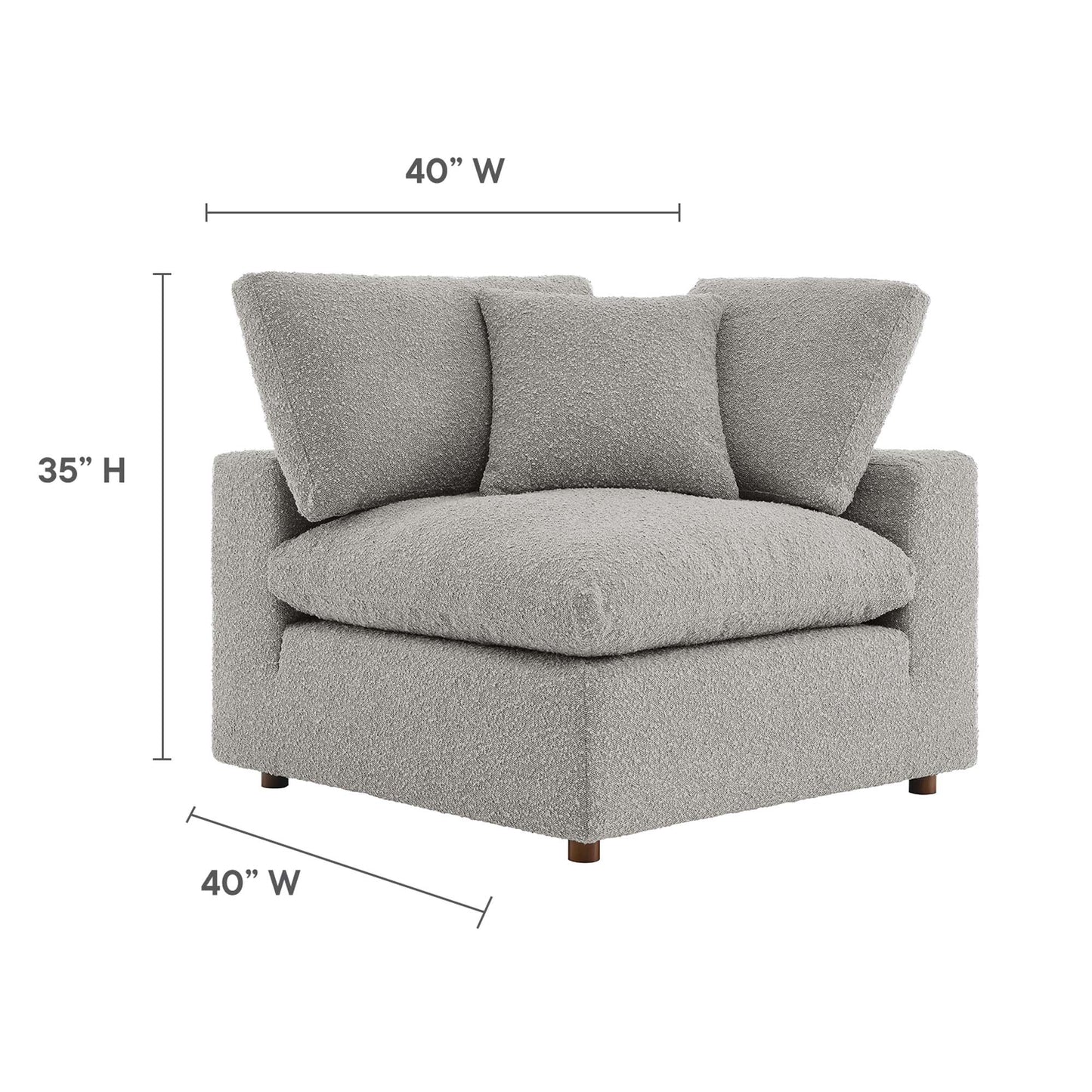 Commix Down Filled Overstuffed Boucle Fabric Corner Chair