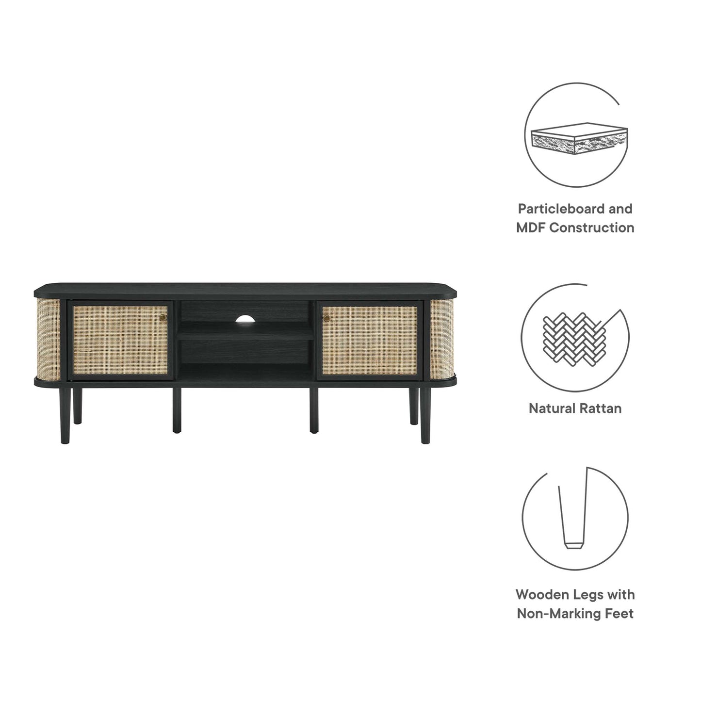 Meuble TV en bois Miramar 60'' par Modway