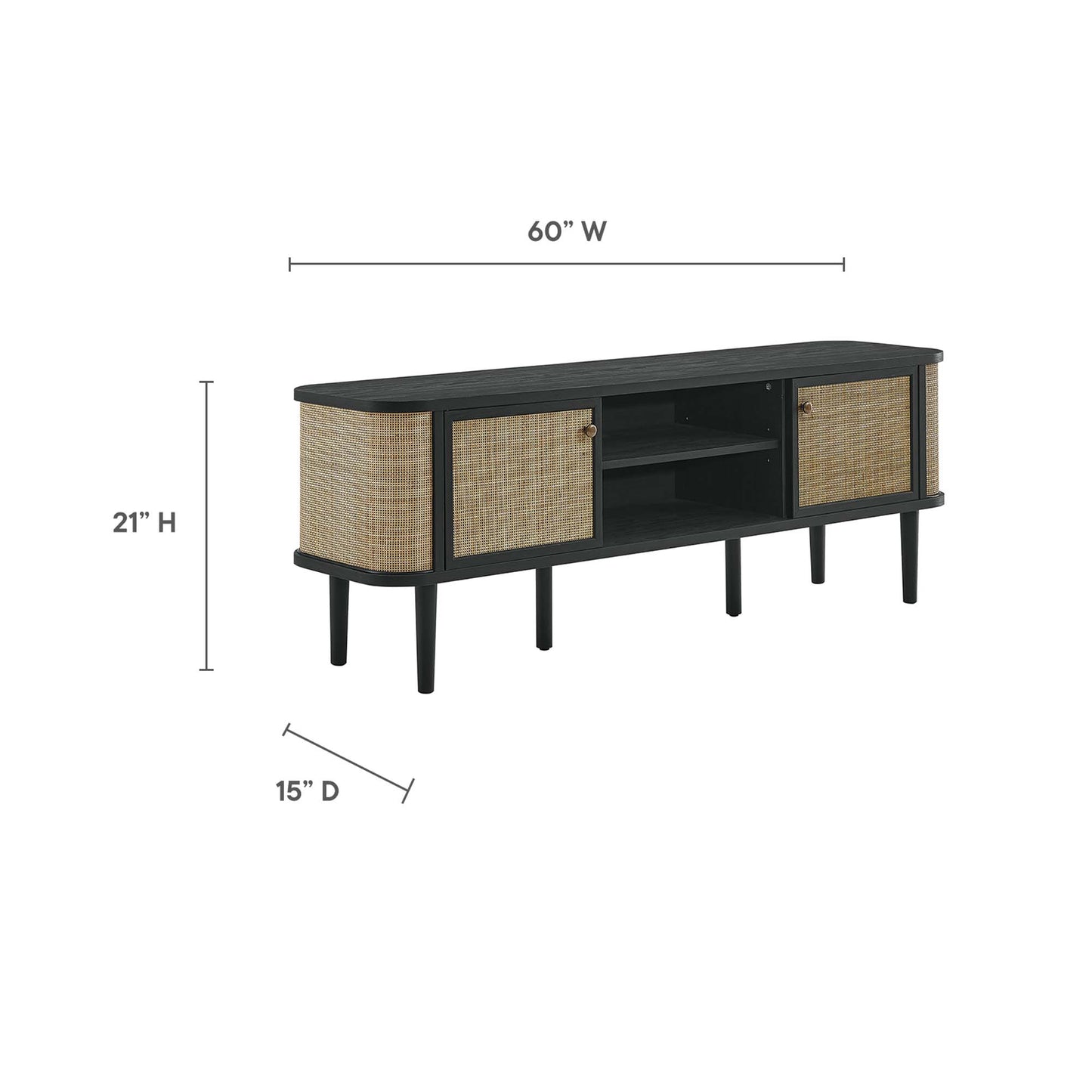 Meuble TV en bois Miramar 60'' par Modway