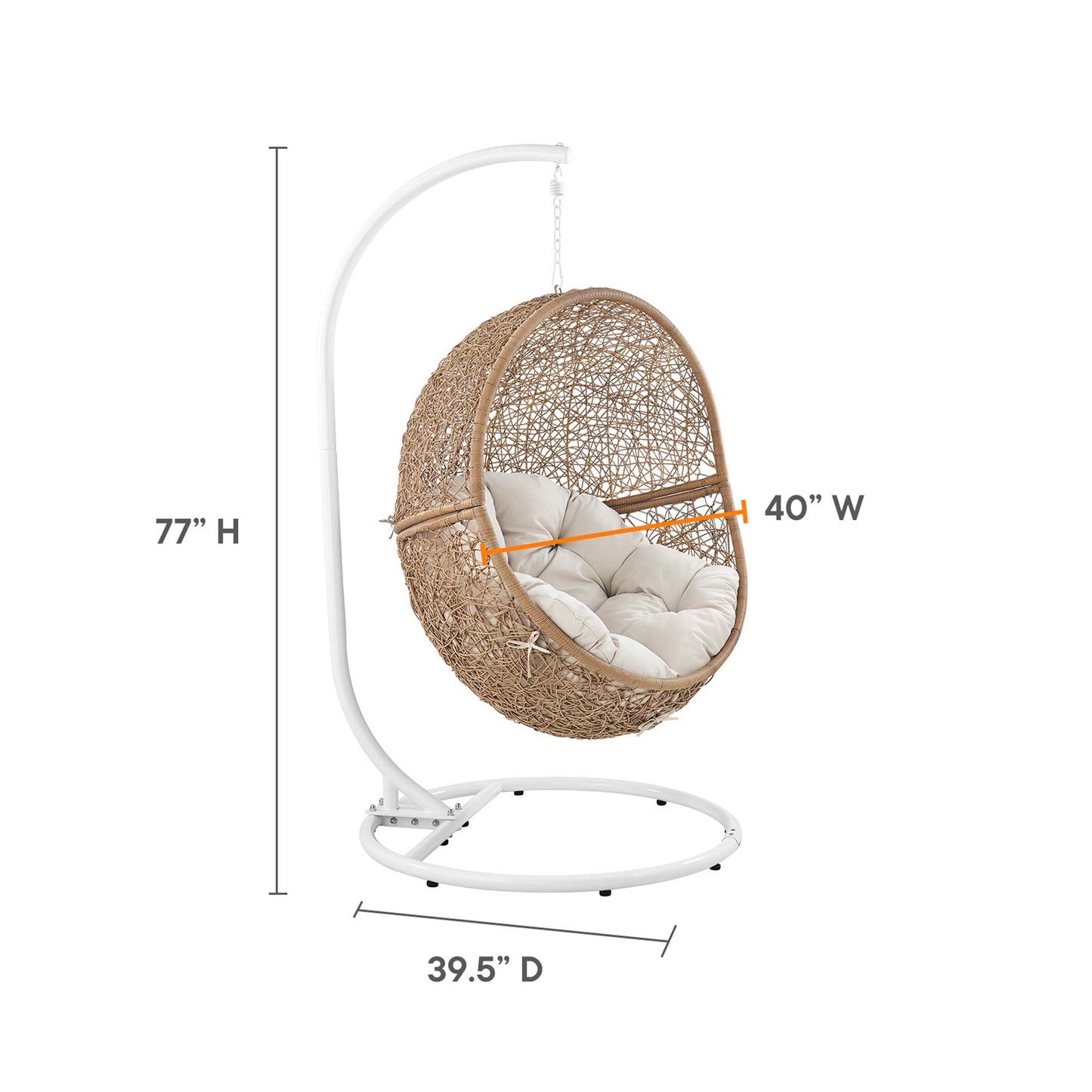 Chaise pivotante d'extérieur en rotin pour patio Encase par Modway