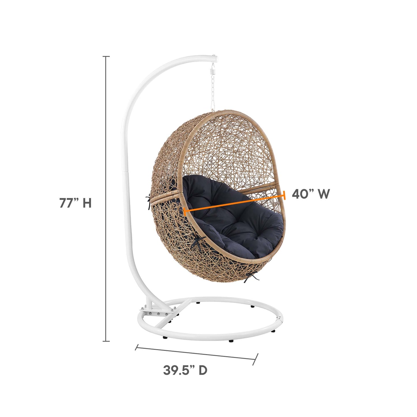 Chaise pivotante d'extérieur en rotin pour patio Encase par Modway