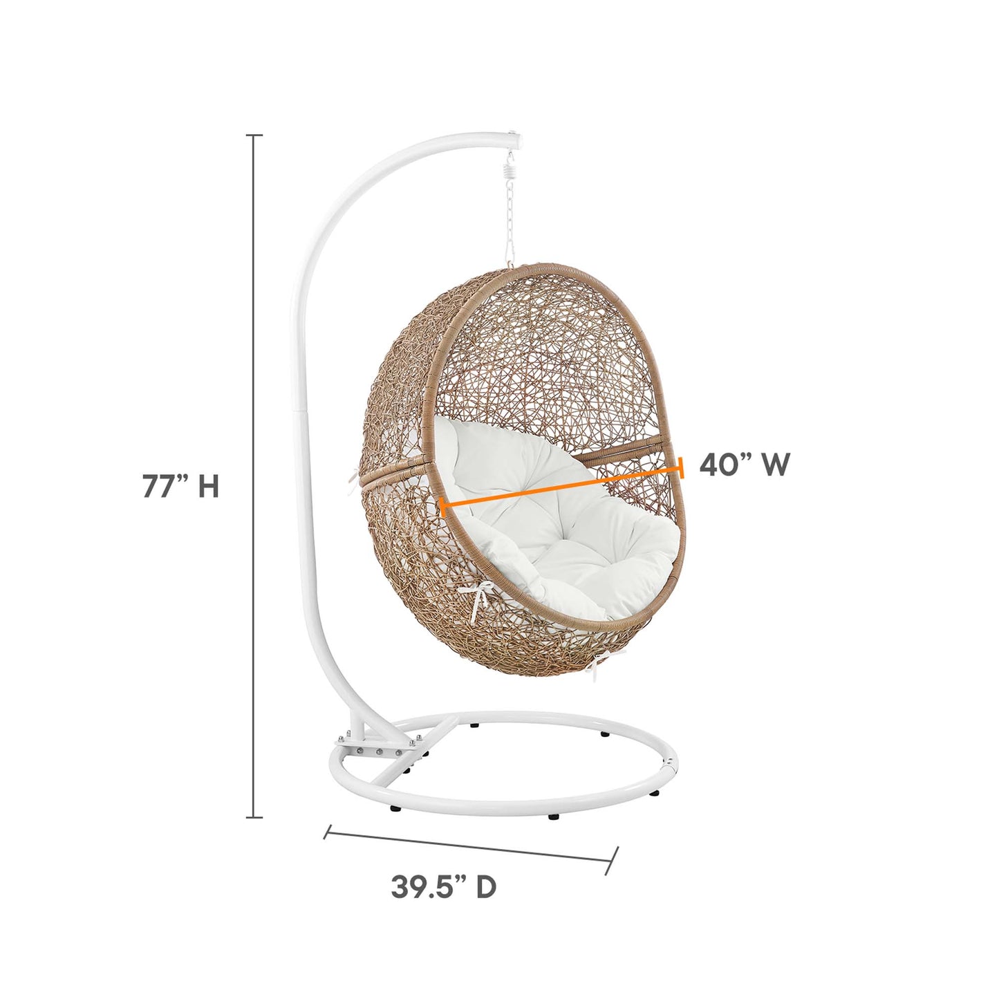 Chaise pivotante d'extérieur en rotin pour patio Encase par Modway