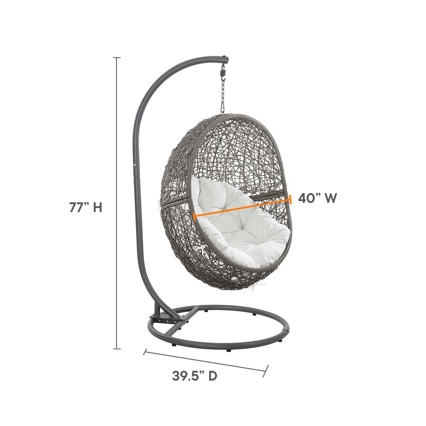 Chaise pivotante d'extérieur en rotin pour patio Encase par Modway