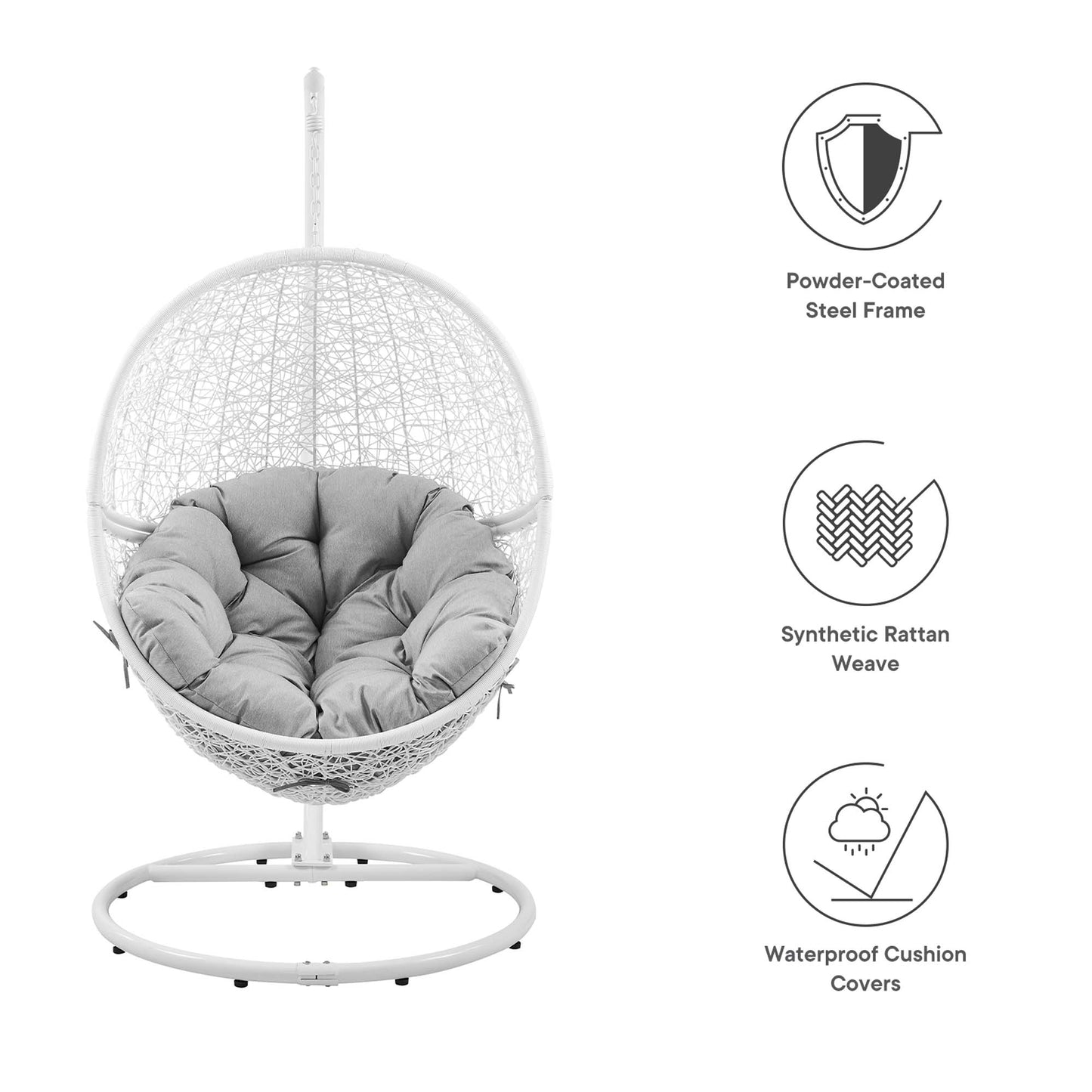 Chaise pivotante d'extérieur en rotin pour patio Encase par Modway