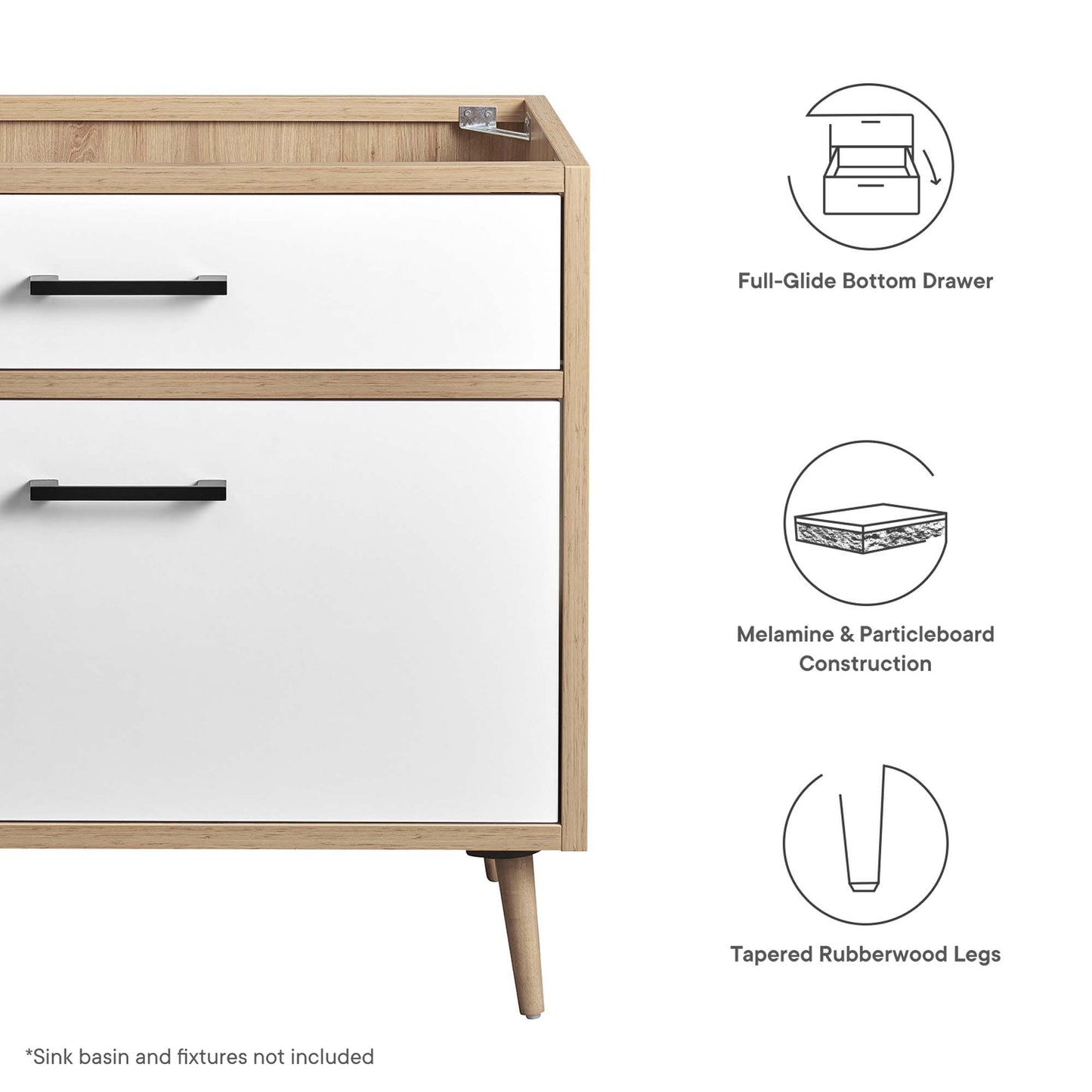 Maverick 36" Bathroom Vanity Cabinet Sink Basin Not Included