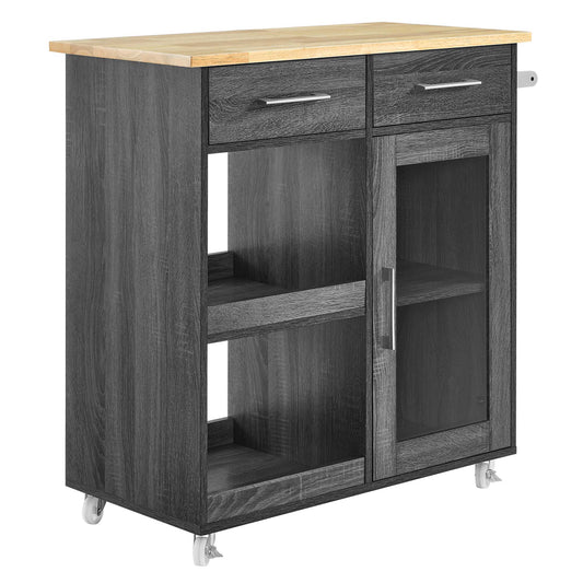 Culinary Kitchen Cart With Towel Bar