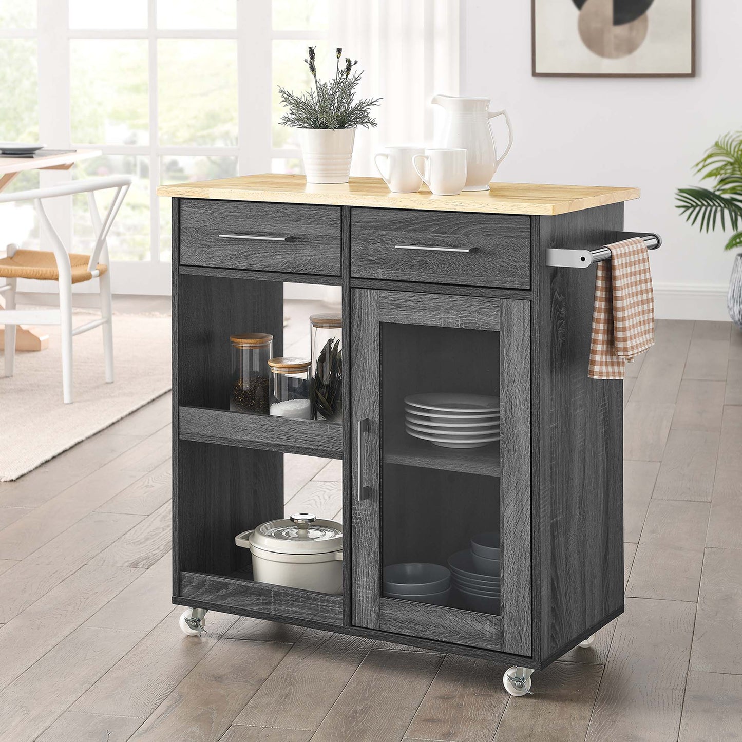 Culinary Kitchen Cart With Towel Bar