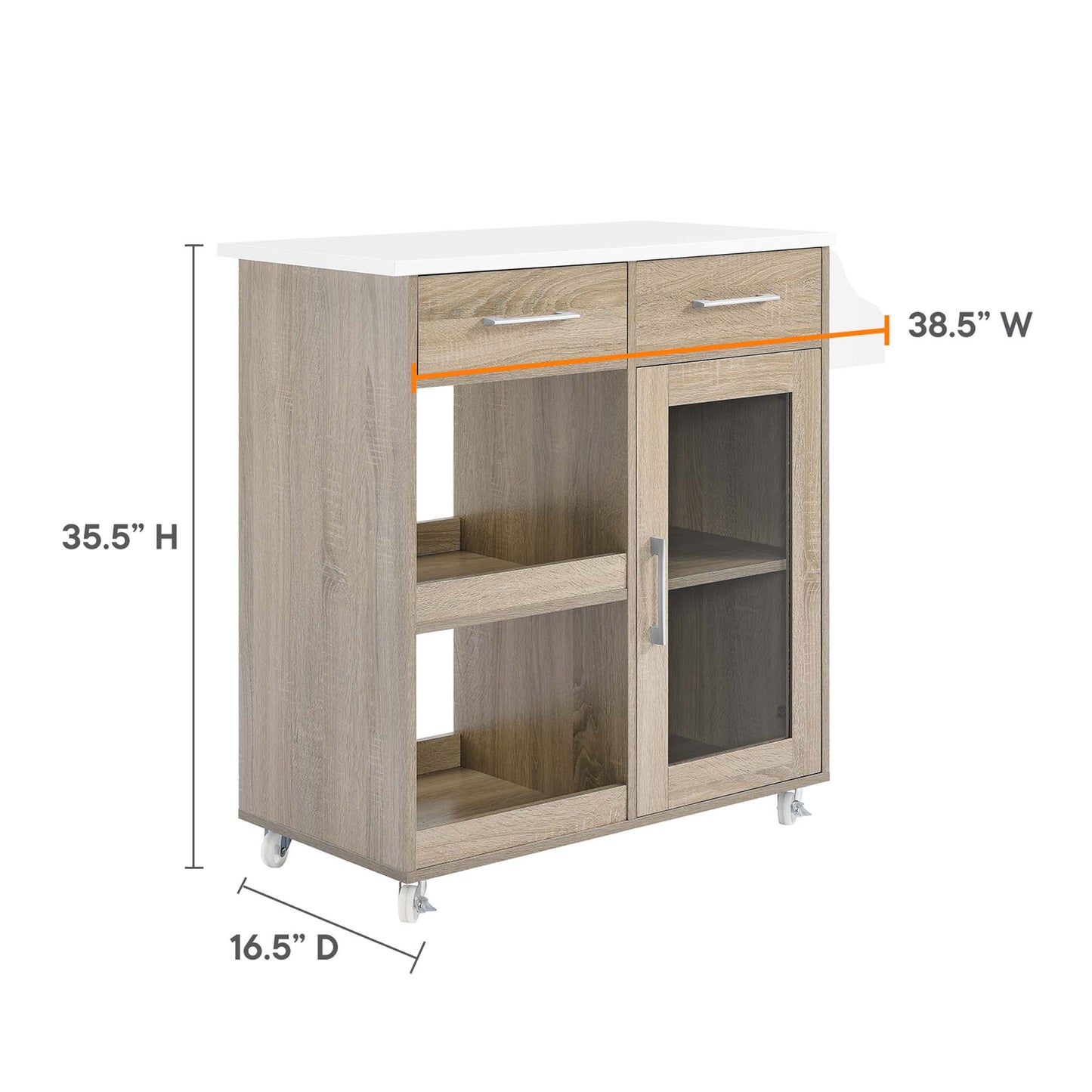 Culinary Kitchen Cart With Spice Rack