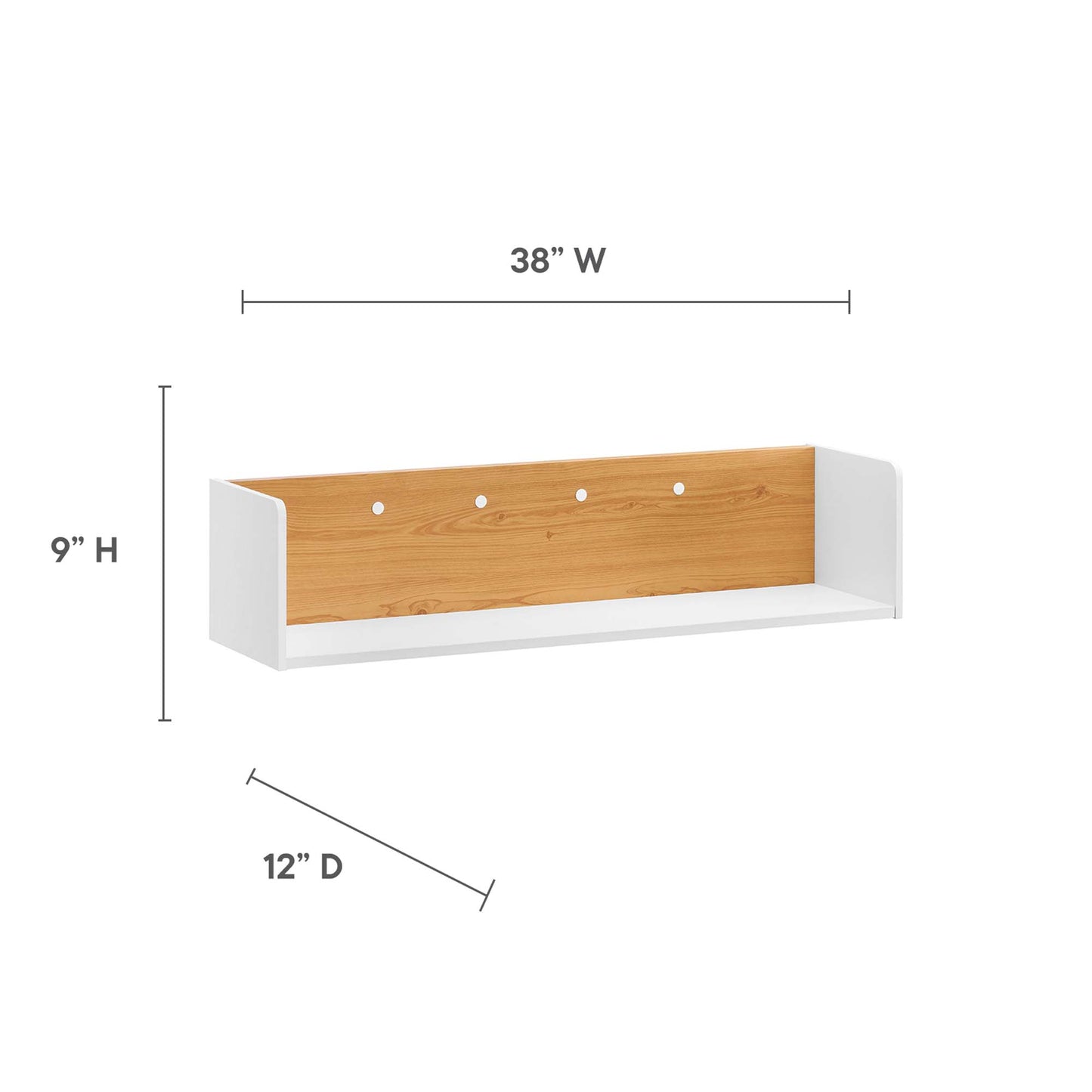 Kinetic 38" Wall-Mount Office Desk With Cabinet and Shelf