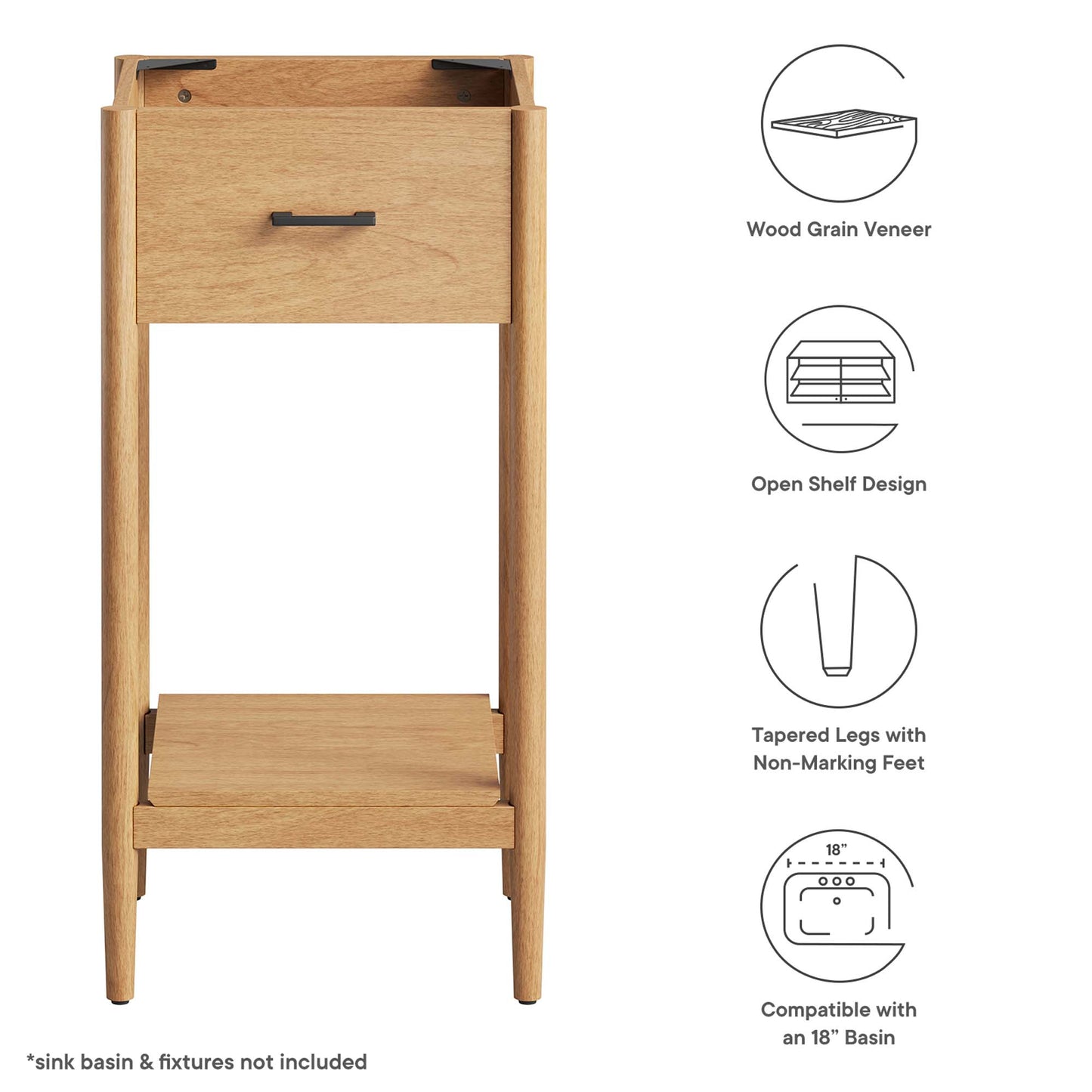 Zaire 18" Bathroom Vanity Cabinet (Sink Basin Not Included)