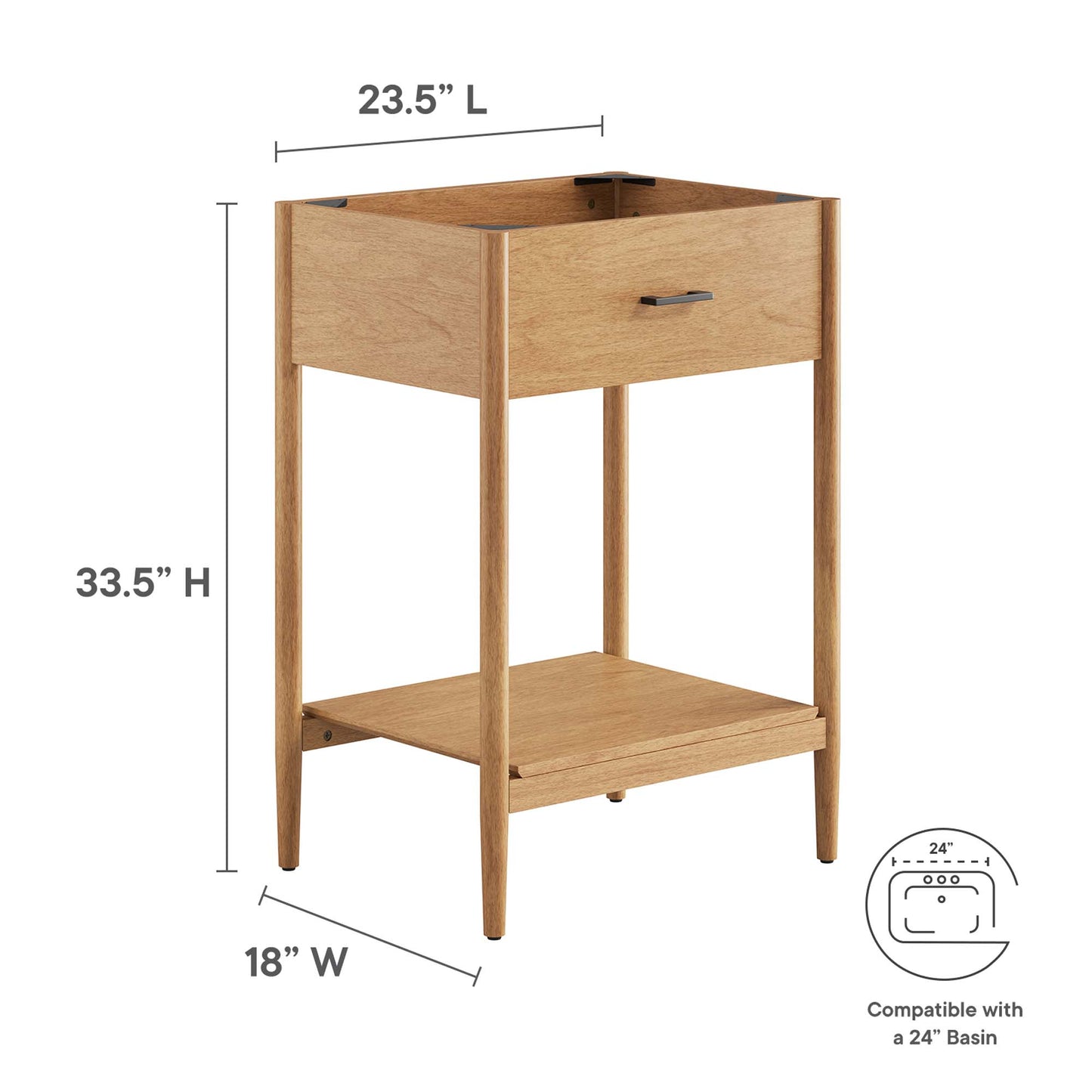 Zaire 24" Bathroom Vanity Cabinet (Sink Basin Not Included)