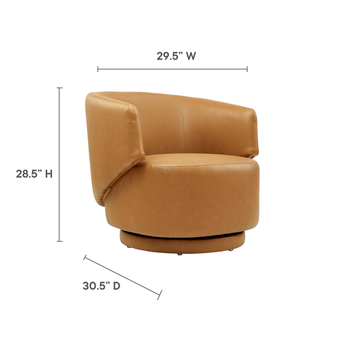 Celestia Vegan Leather Fabric and Wood Swivel Chair