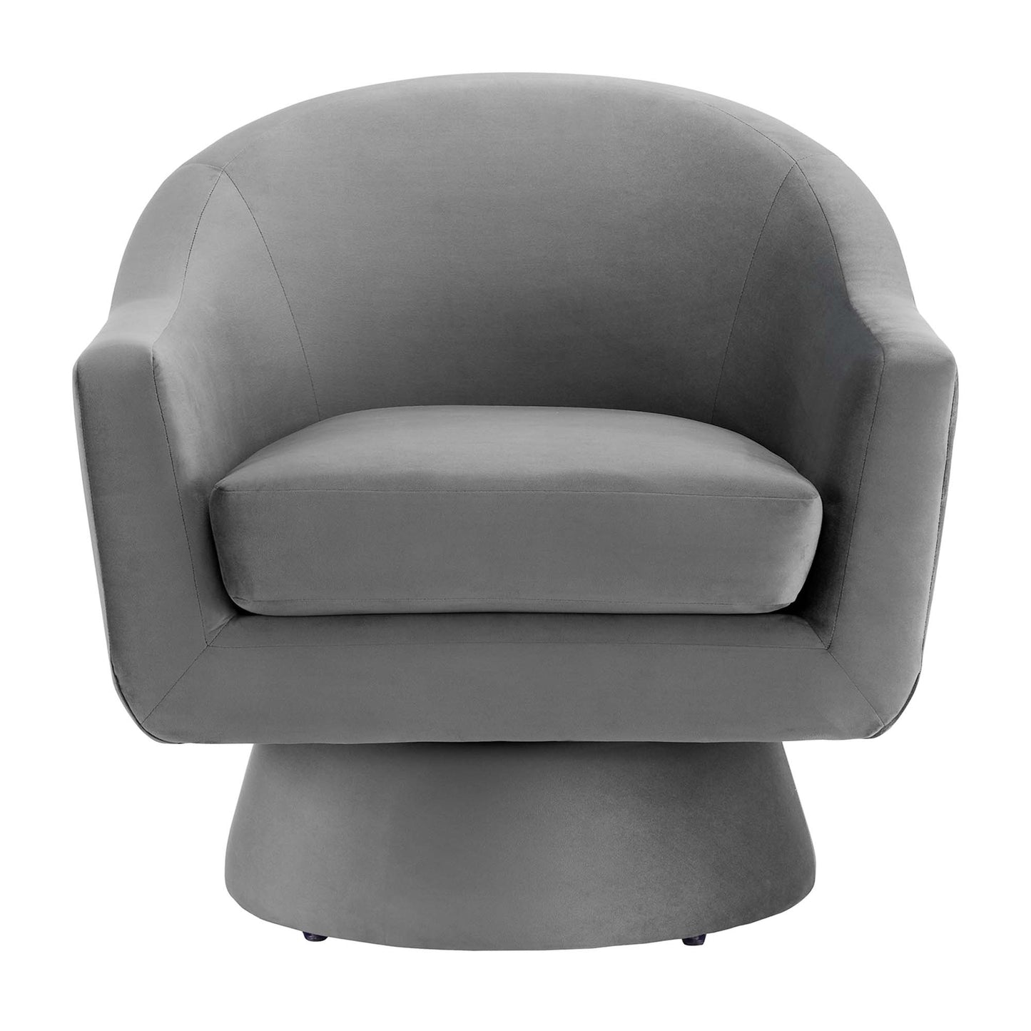 Astral Performance Velvet Fabric and Wood Swivel Chair