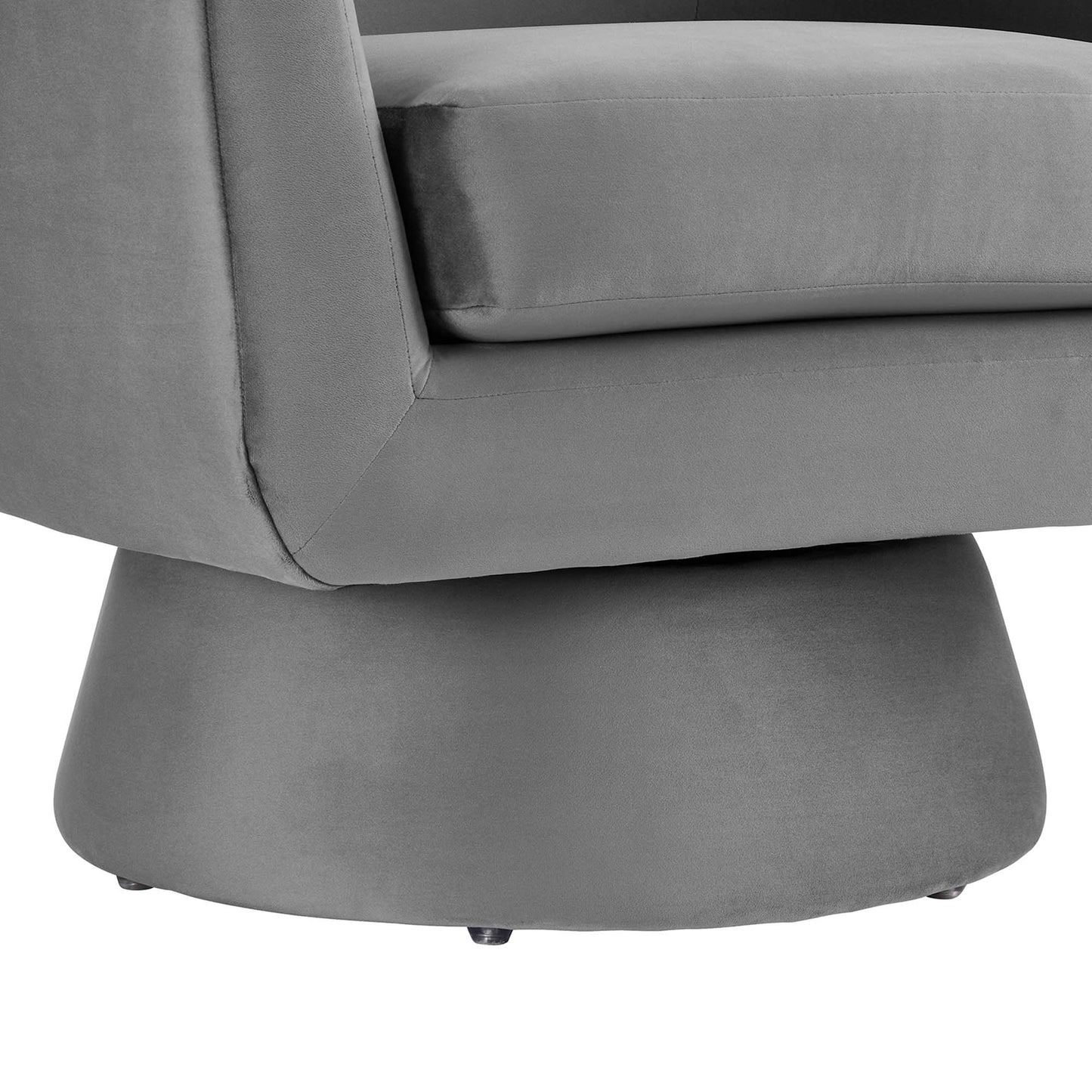 Astral Performance Velvet Fabric and Wood Swivel Chair