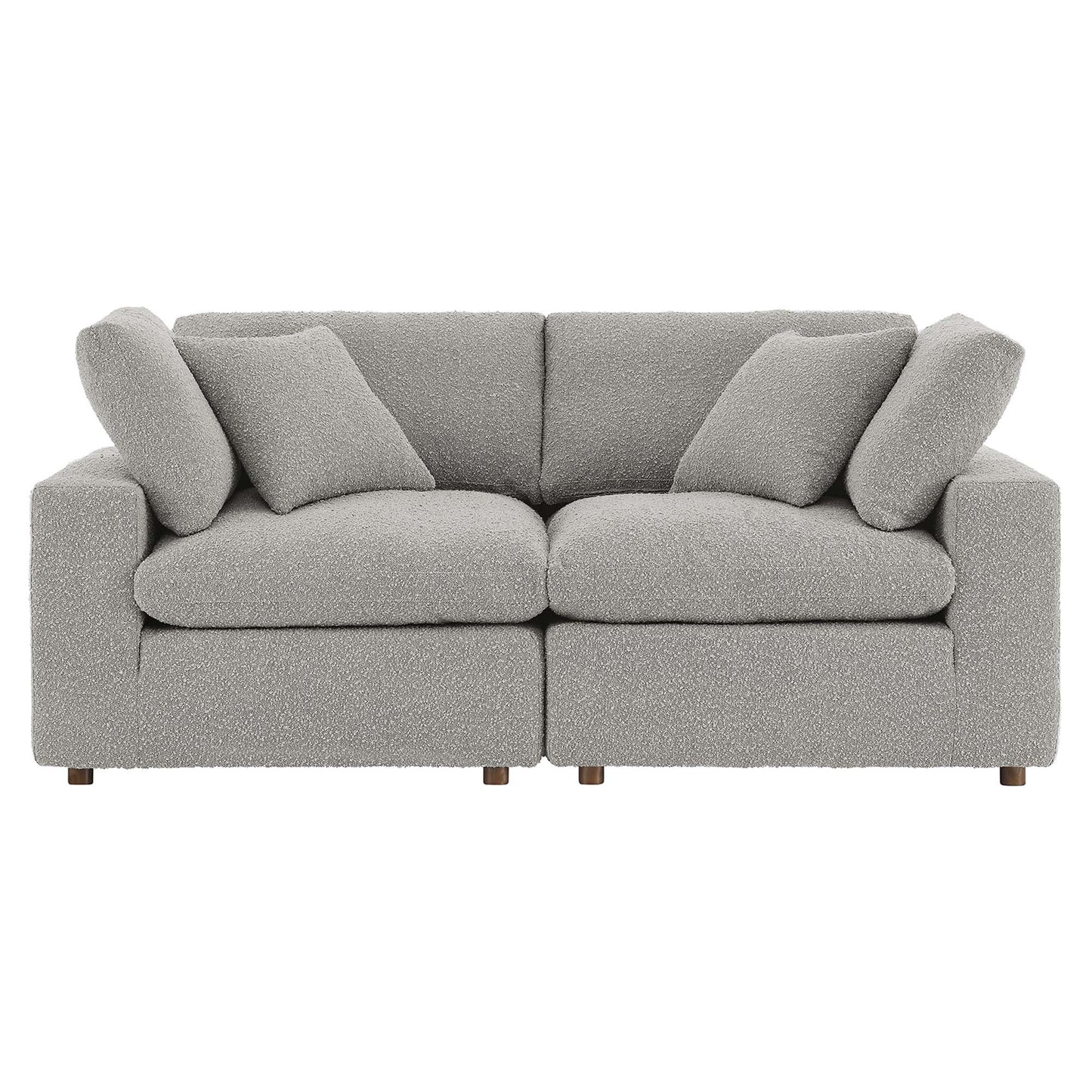 Commix Down Filled Overstuffed Boucle Fabric Loveseat