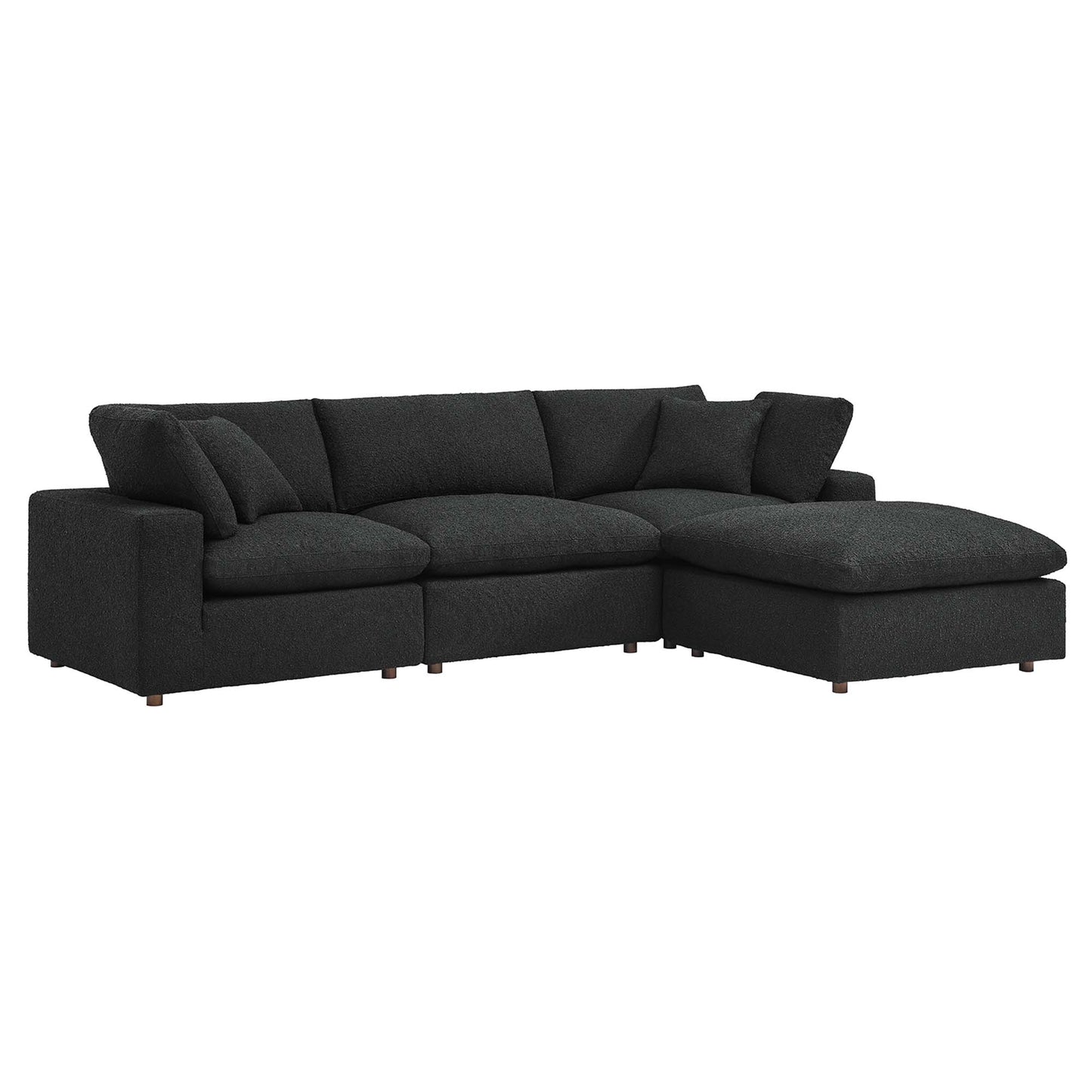 Commix 4-Piece Down Filled Overstuffed Boucle Fabric Sectional Sofa